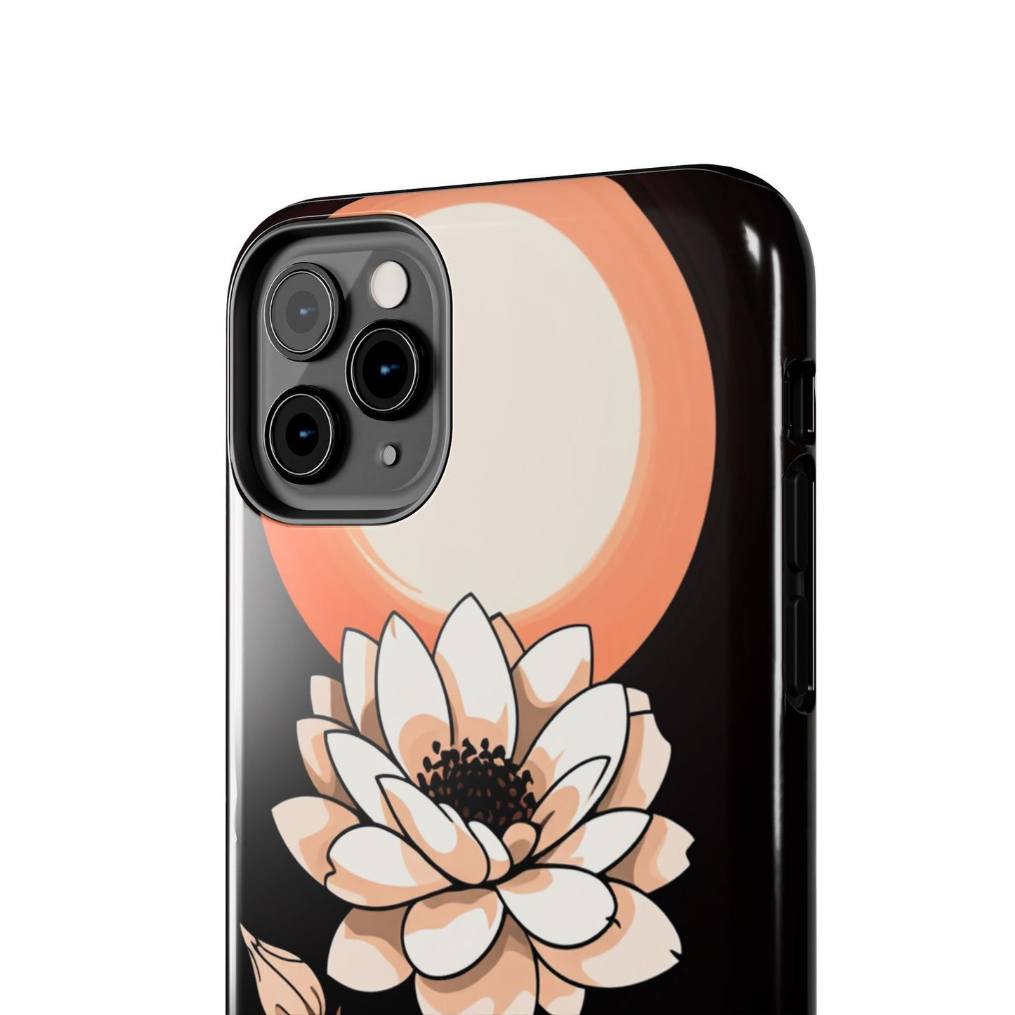 Elegant Contrast Floral Tough Phone Case - Stylish Protection for Your Device - for iPhone