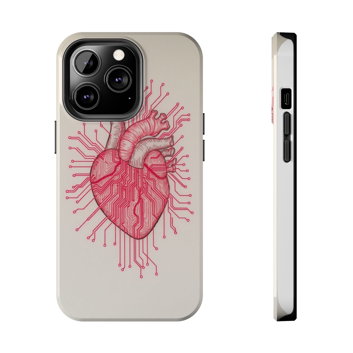 Heart Circuit Tough Phone Case – Unique Tech-Inspired Design for Tech Lovers