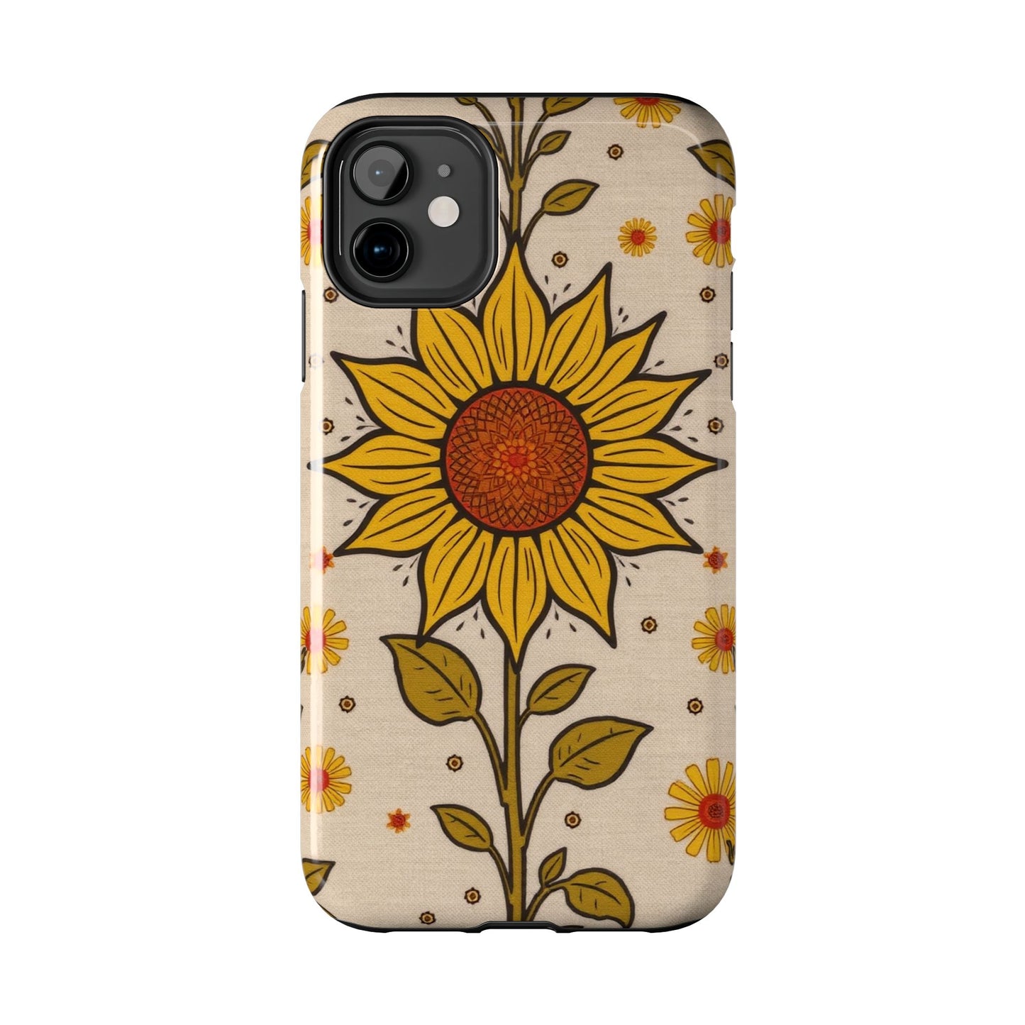 Bright Sunflower Origins Tough Phone Case - Floral Design for Nature Lovers - for iPhone