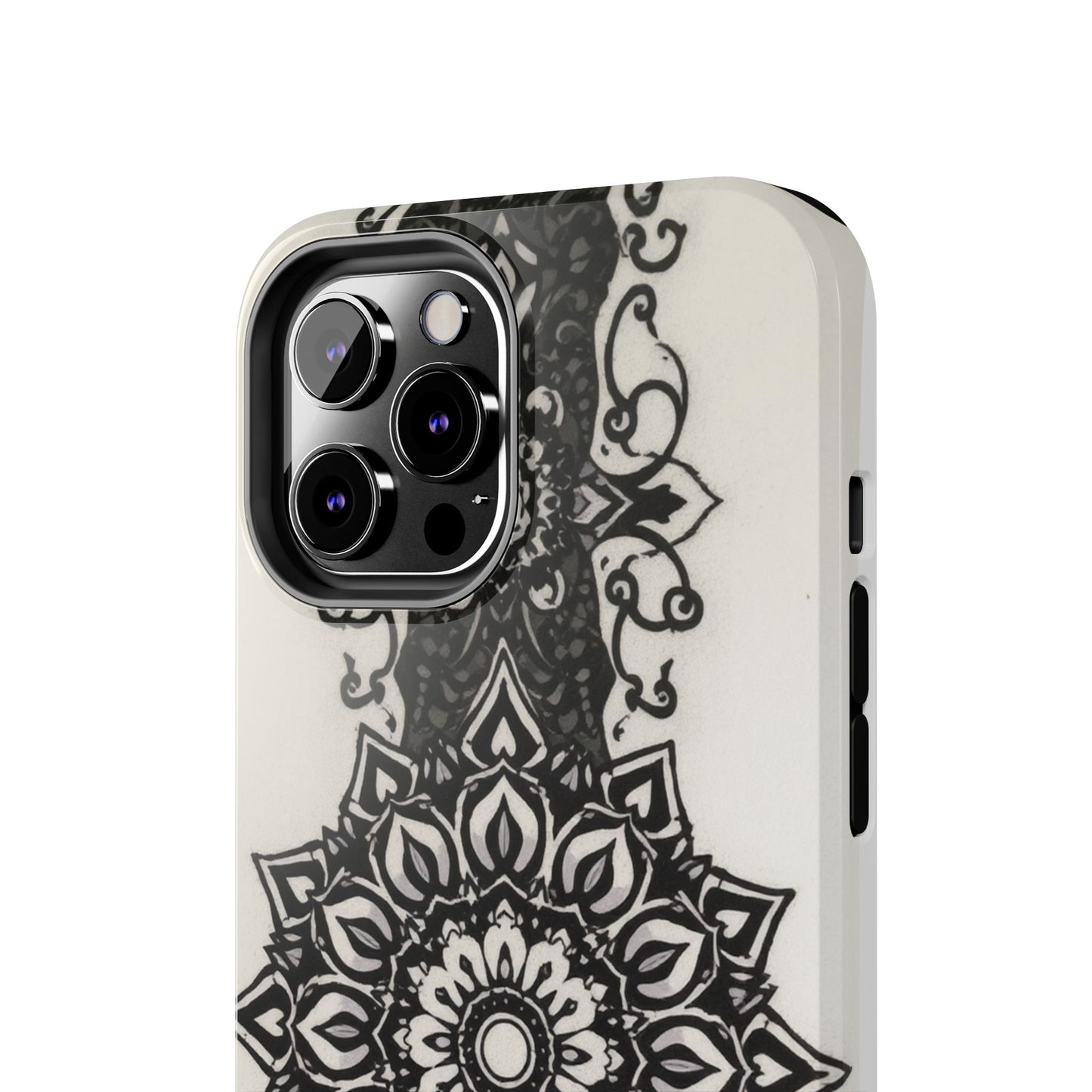 Stylish Tough Phone Cases with Dark Mandala Design - Durable and Unique Protection - for iPhone