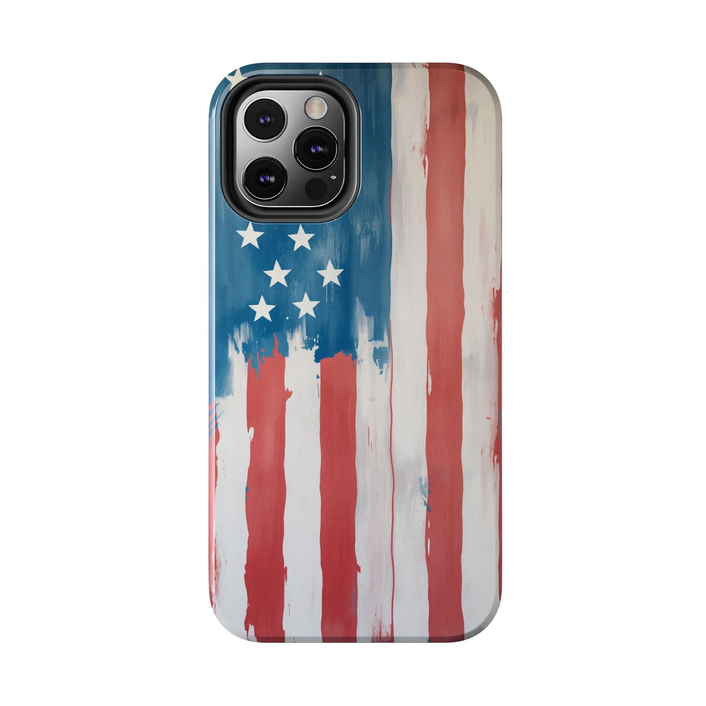 Patriotic Tough Phone Cases - Abstract USA Flag Design for Durable Protection - for iPhone