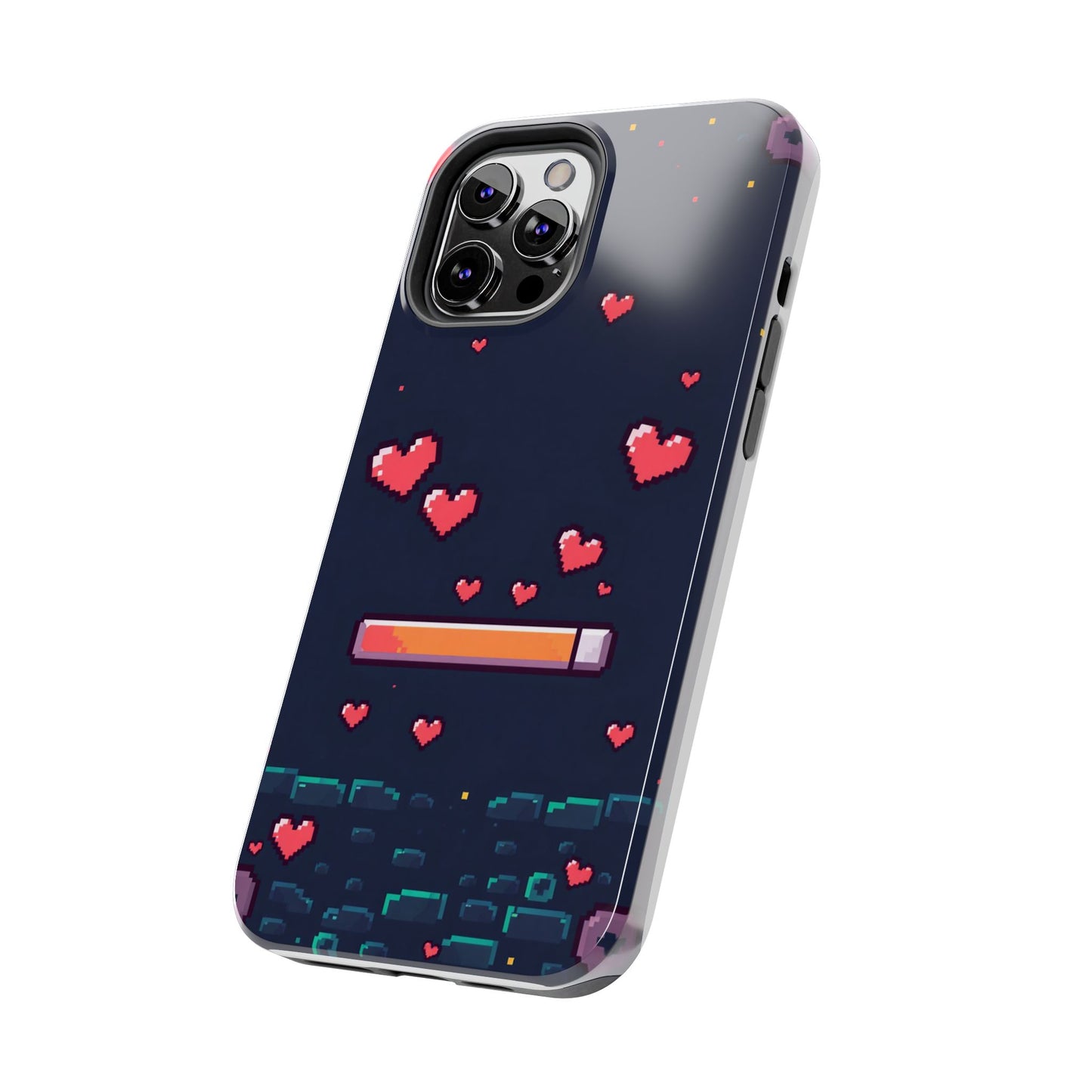 Pixel Heart Tough Phone Case - Retro Gamer Style for Valentine's Day