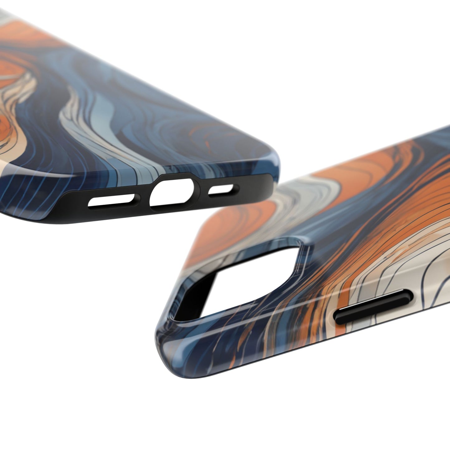 Artistic Tough Phone Case - Vibrant Abstract Waves Design - for iPhone