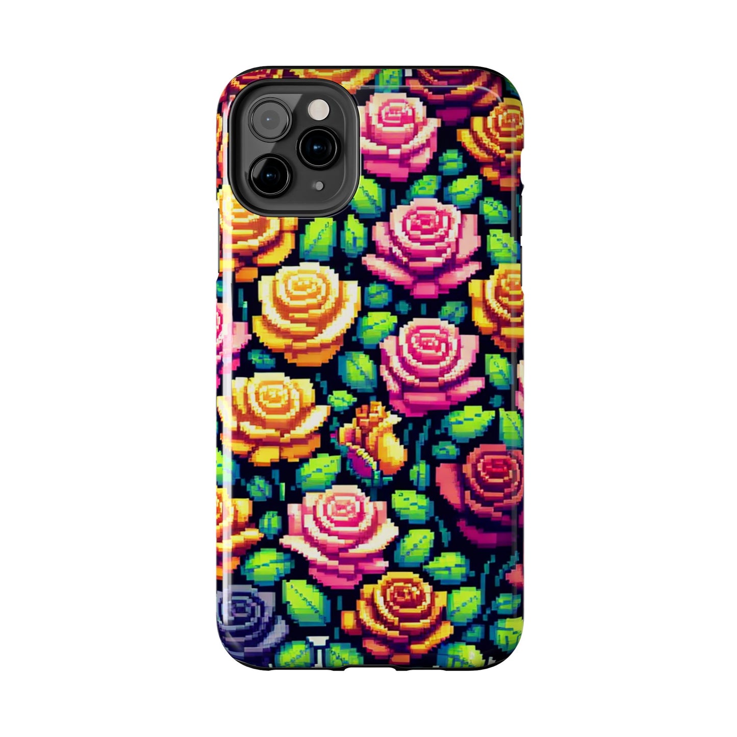 Pixel Art Roses Tough Phone Case - Stylish Protection - for iPhone