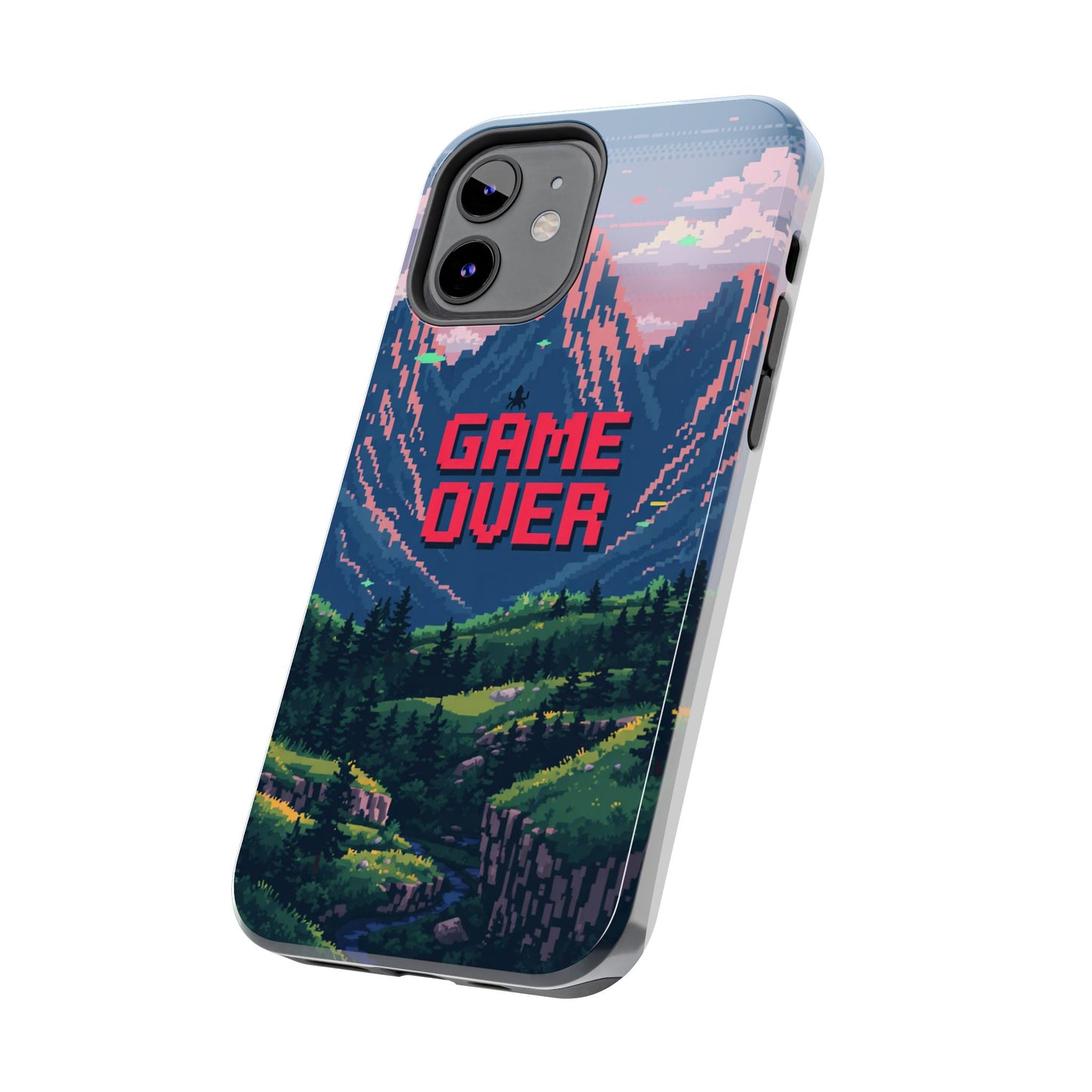 Pixel Art Tough Phone Case - 'Game Over' Design for Gamers