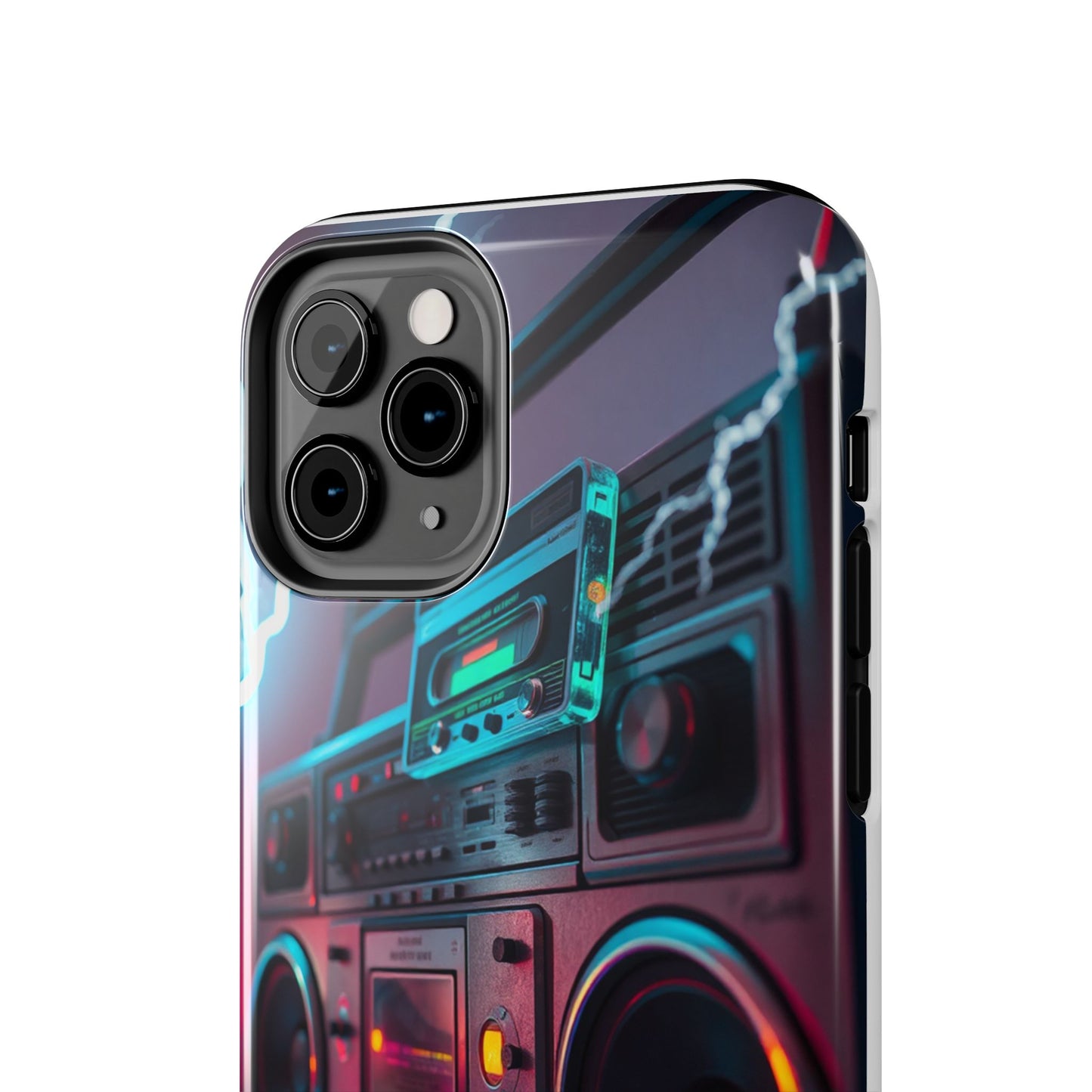 Retro Boombox Tough Phone Case – Vibrant Protection for Music Lovers