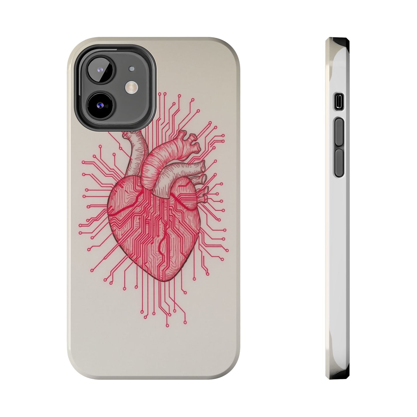 Heart Circuit Tough Phone Case – Unique Tech-Inspired Design for Tech Lovers