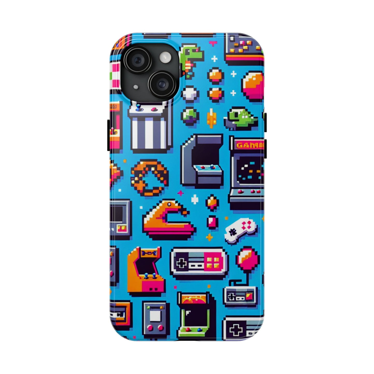 Retro Gaming Tough Phone Case - Pixel Art Design for Gamers - for iPhone