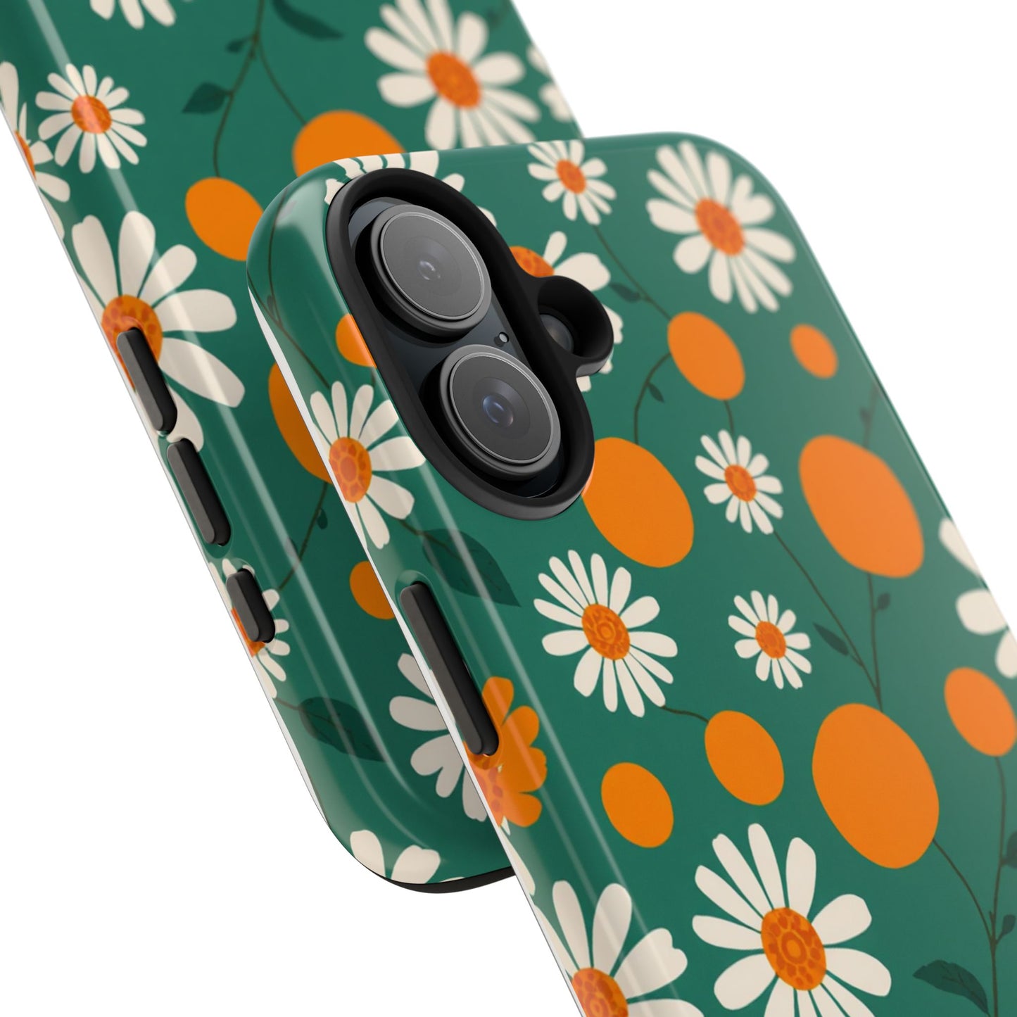 Floral Tough Phone Case - Daisy & Orange Design