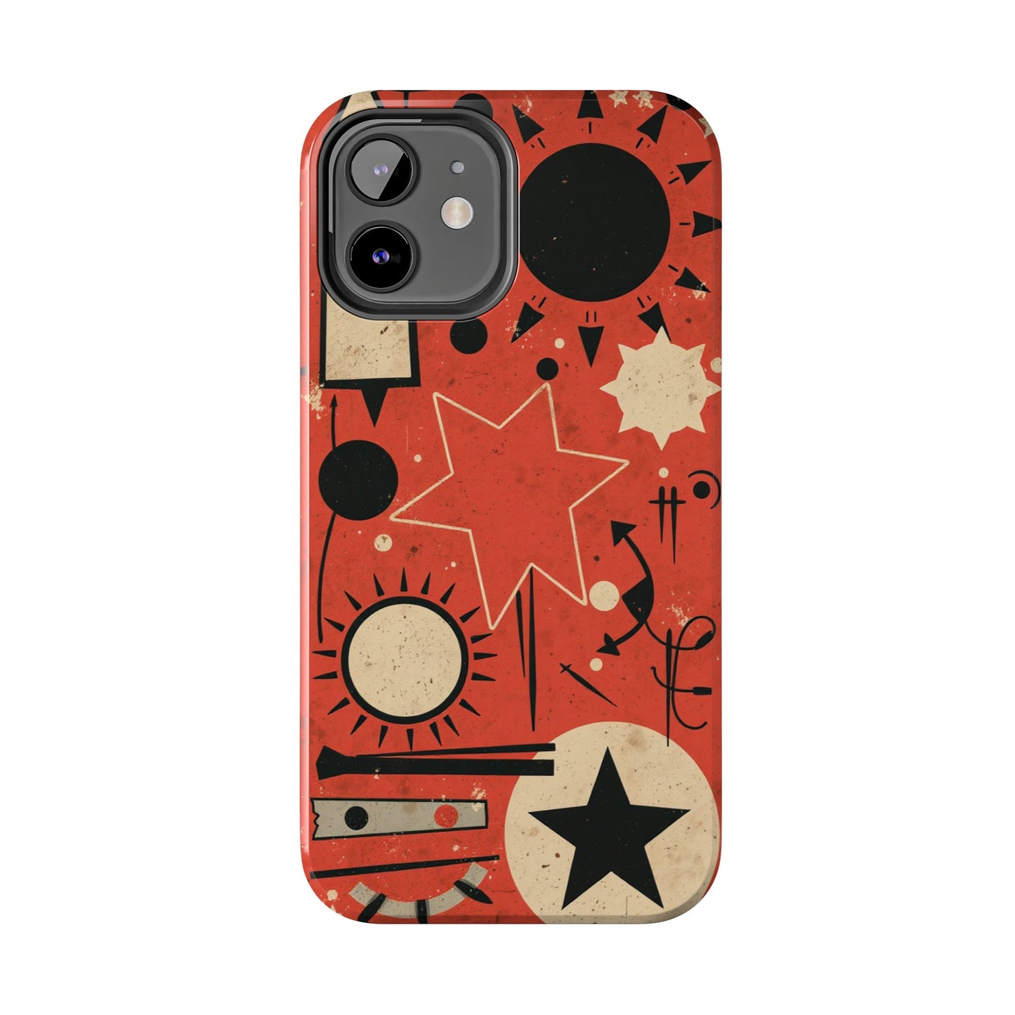 Retro Bold Tough Phone Case - Unique Geometric Design - for iPhone