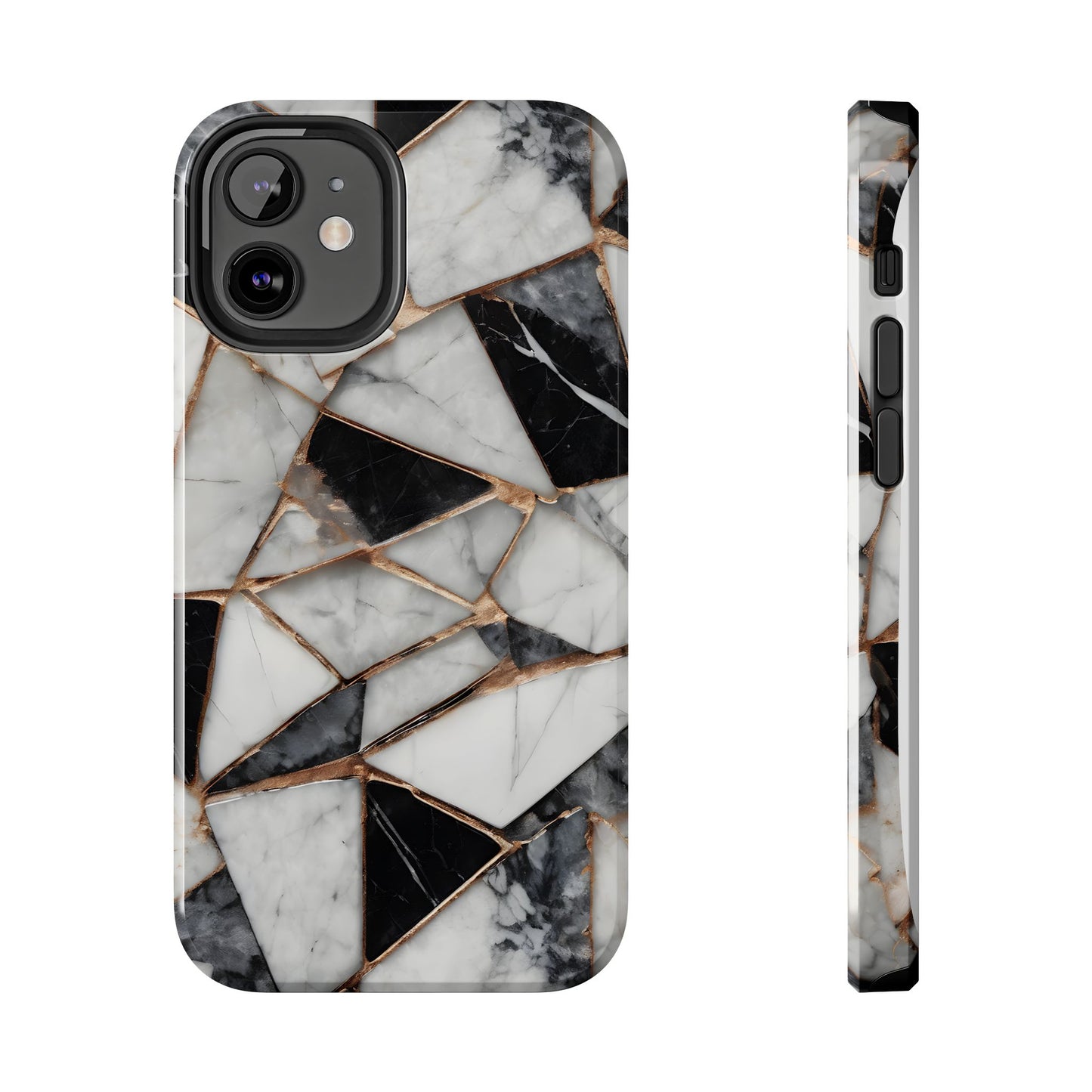 Elegant Marble Tough Phone Case - Stylish Protection for iPhone