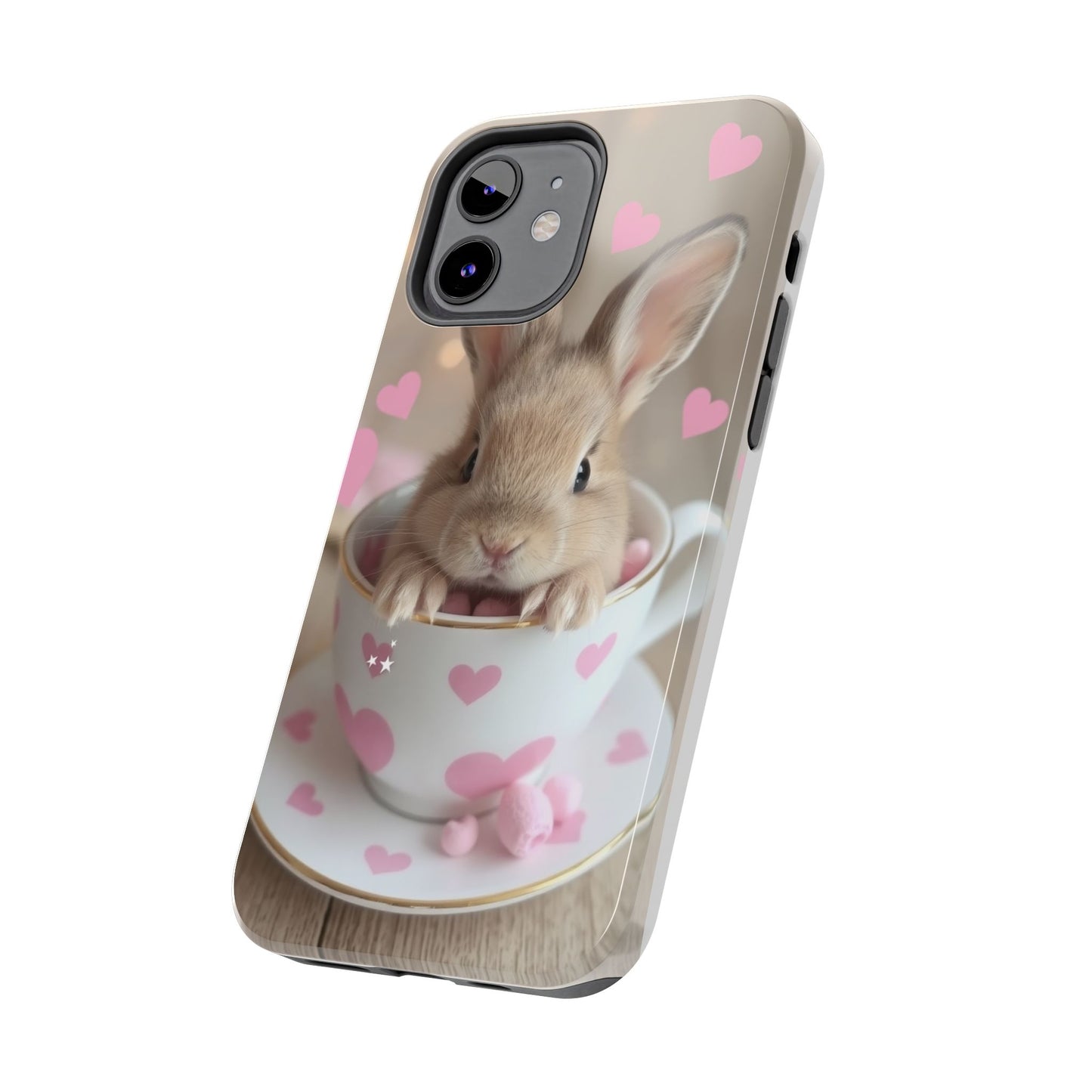 Adorable Bunny Phone Case with Heart Design - Cute Gift for Animal Lovers