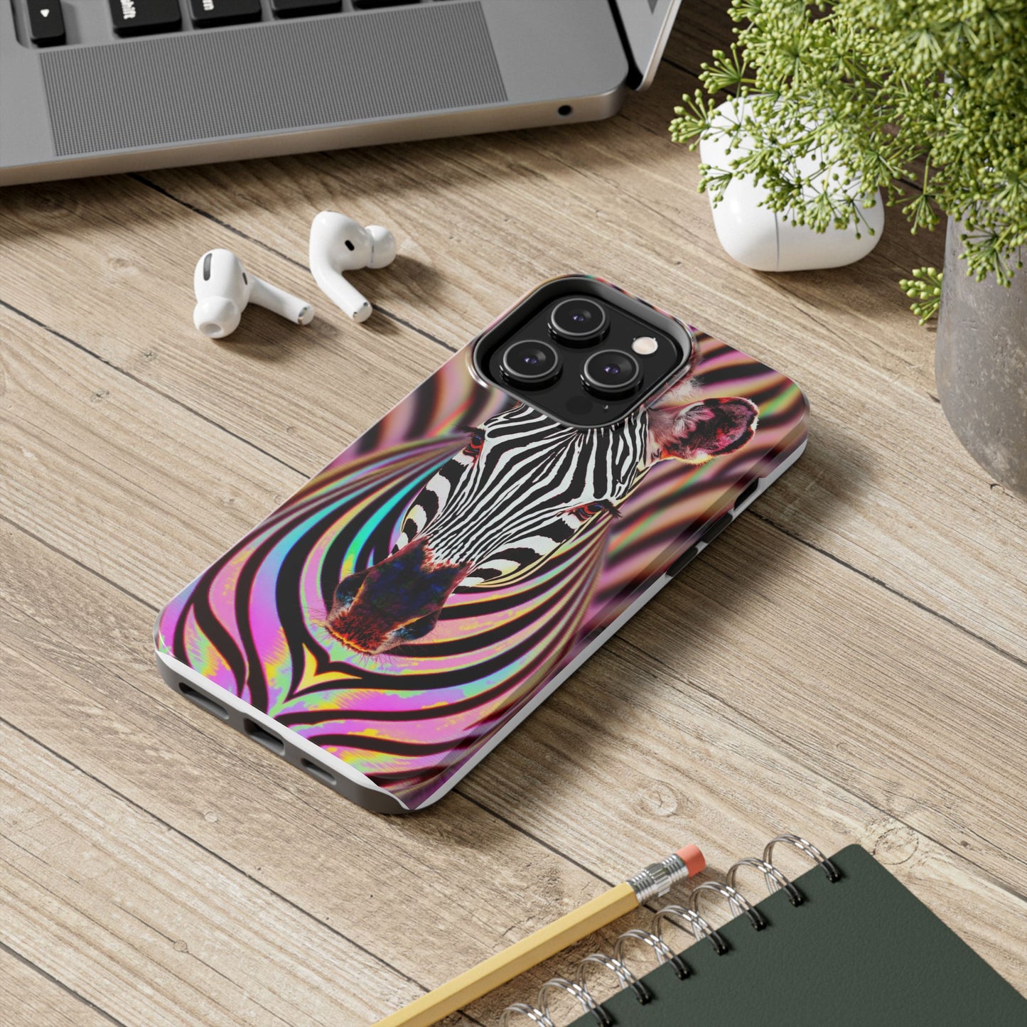 Vibrant Zebra Tough Phone Case - Unique Animal Design for Wild Spirit