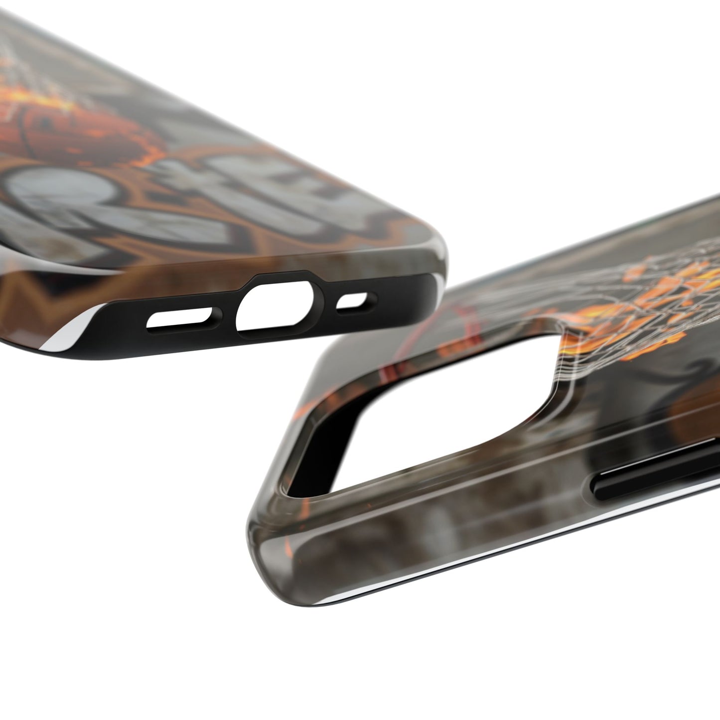Fire Basketball Tough Phone Case - Durable Sporty Design for Athletes & Fans