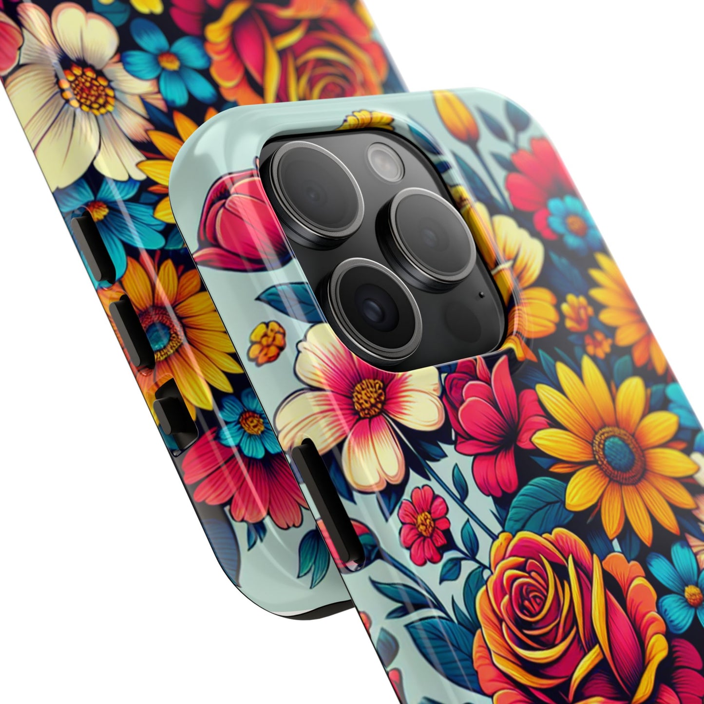 Vibrant Floral Tough Phone Case - Colorful Flower Design - for iPhone