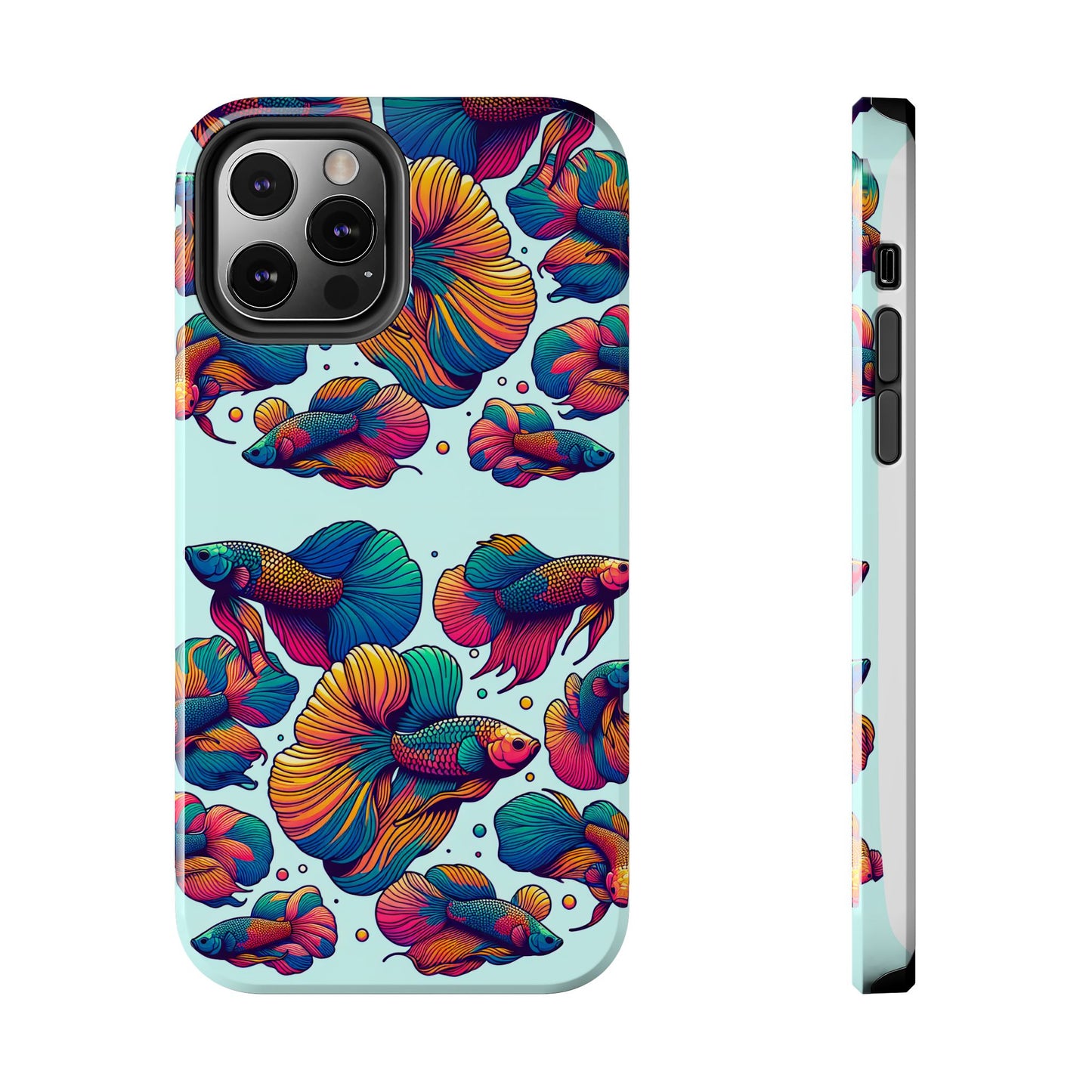 Colorful Fish Pattern Tough Phone Case - Aquatic Lovers - for iPhone