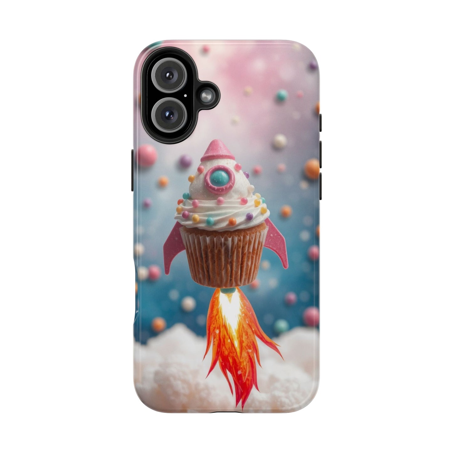 Whimsical Rocket Cupcake Phone Case - Fun Protective Case for Kids and Teens