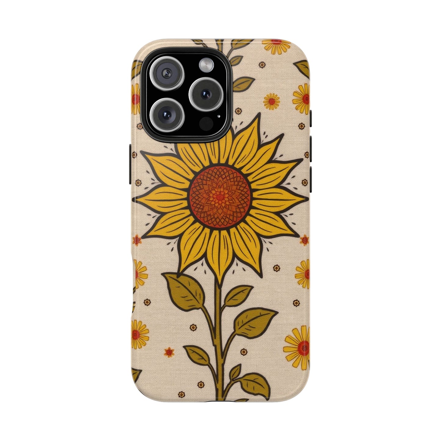 Bright Sunflower Origins Tough Phone Case - Floral Design for Nature Lovers - for iPhone