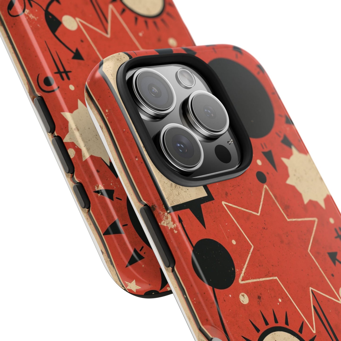 Retro Bold Tough Phone Case - Unique Geometric Design - for iPhone