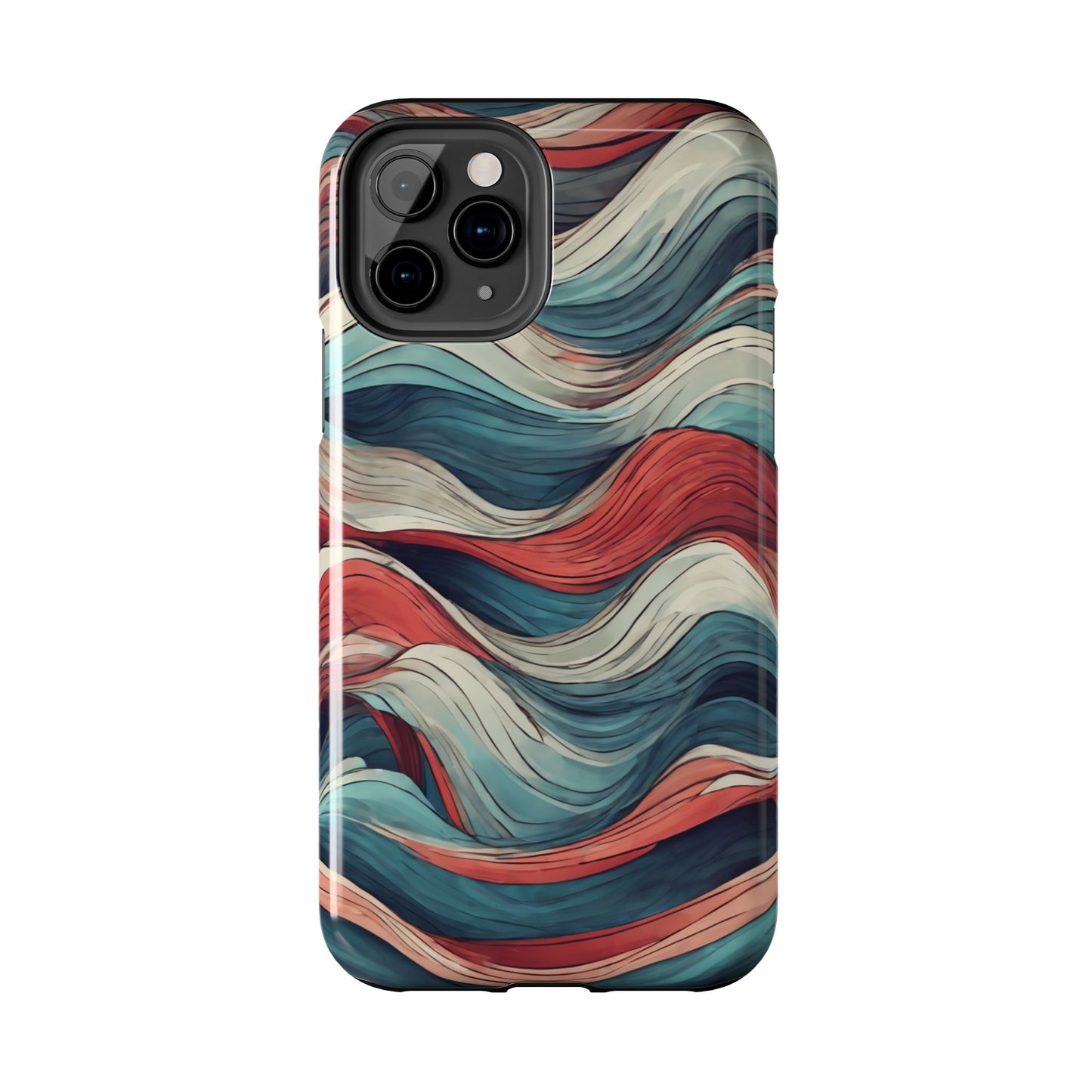 Abstract Waves Tough Phone Case - Stylish & Durable Phone Protection - for iPhone