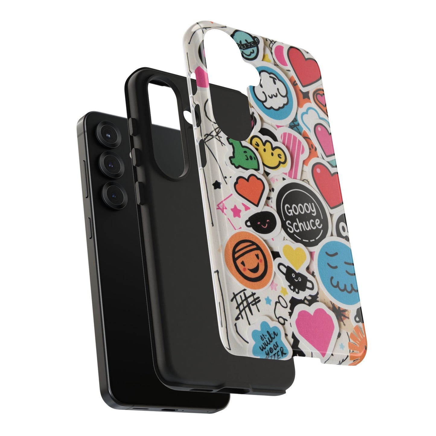 Colorful Stickers Phone Case - Fun & Trendy Tough Phone Cases