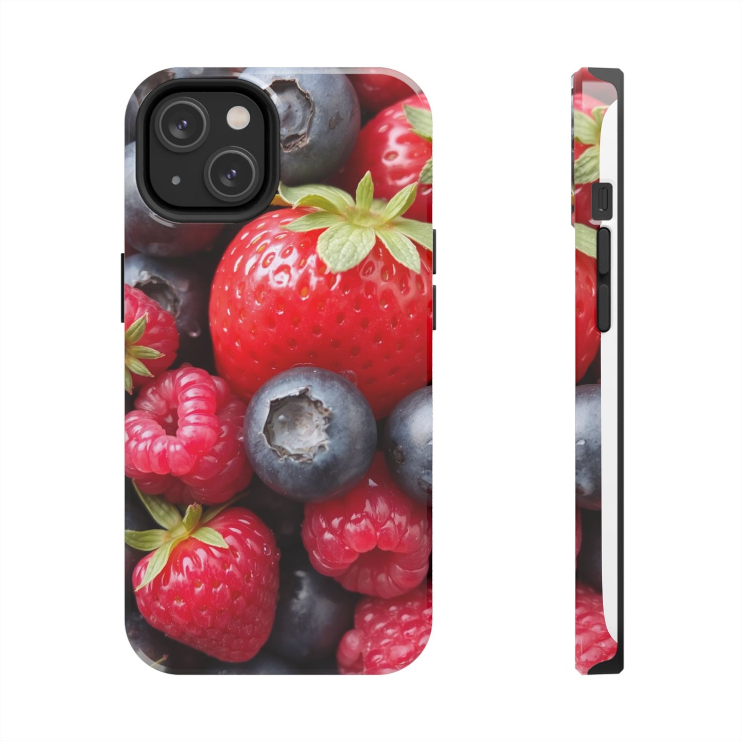 Fruit-Themed Tough Phone Case - Berry Burst Design