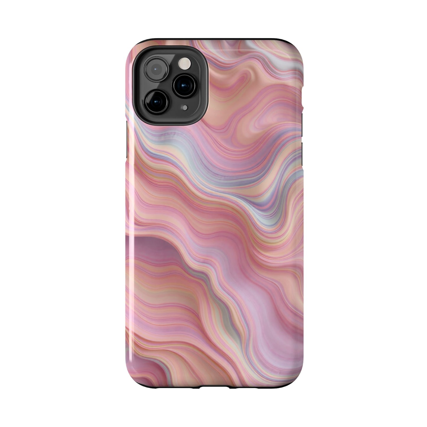 Stylish Tough Phone Cases - Abstract Pink Marble Design