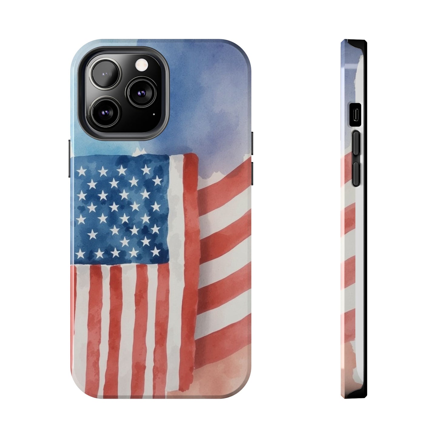 Abstract Watercolor American Flag Design - Tough Phone Case - for iPhone