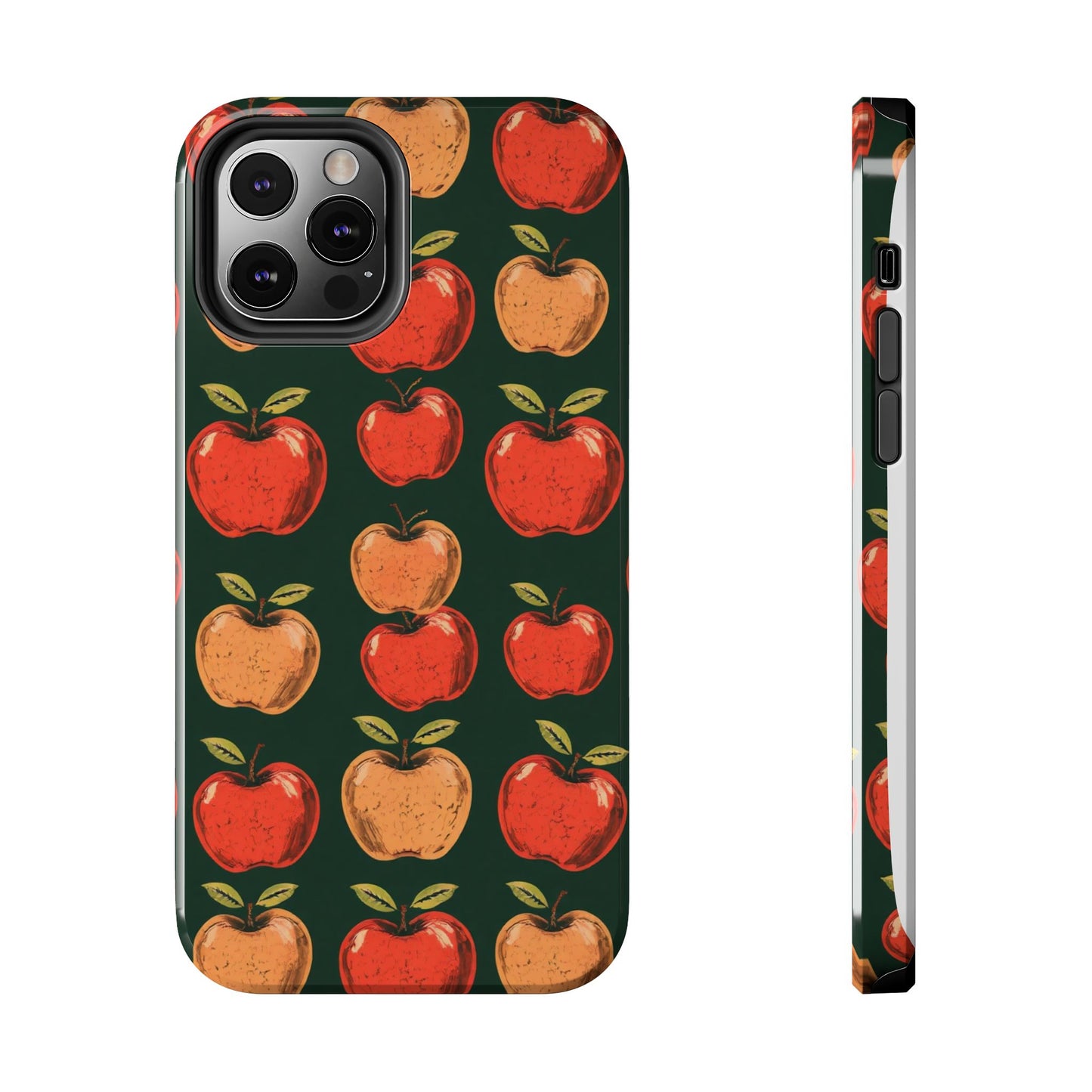 Apple Retro Pattern Tough Phone Case - Durable, Stylish, and Protective for Everyday Use - for iPhone