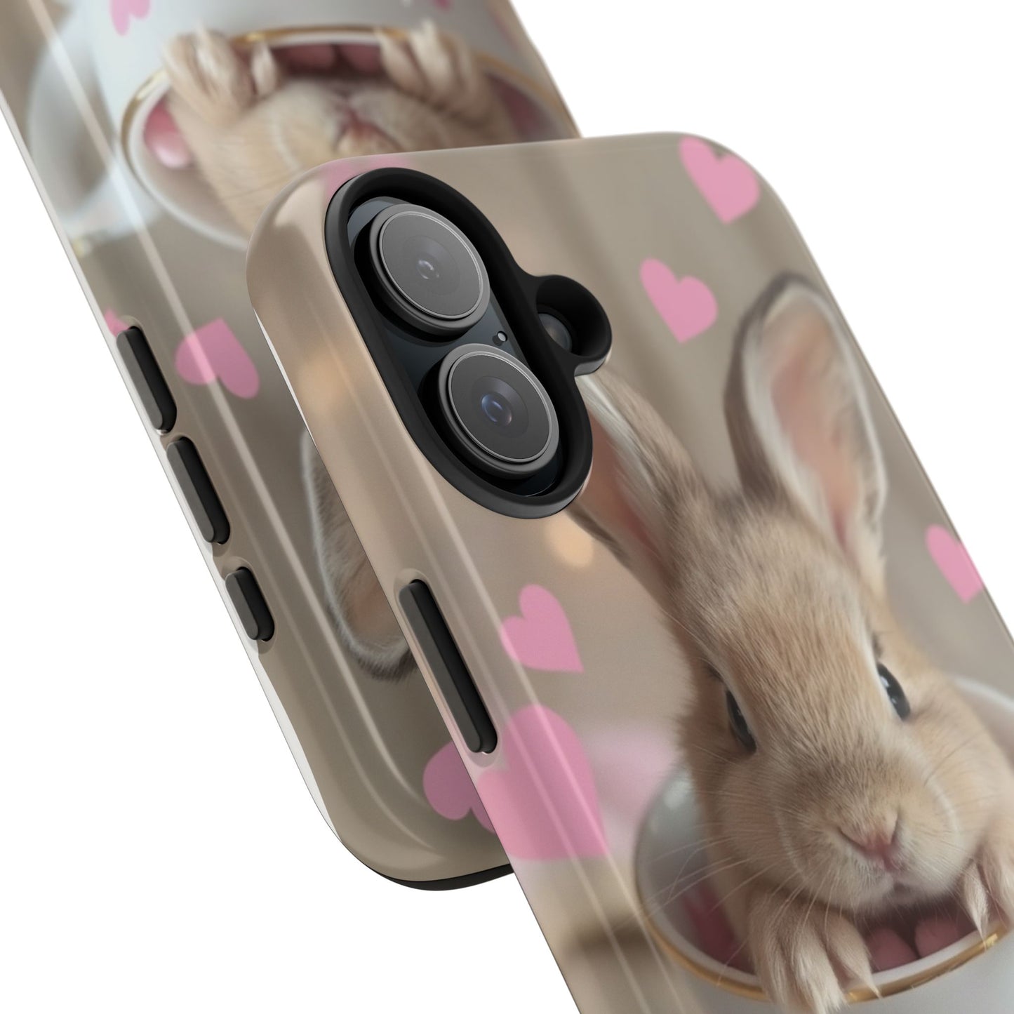 Adorable Bunny Phone Case with Heart Design - Cute Gift for Animal Lovers