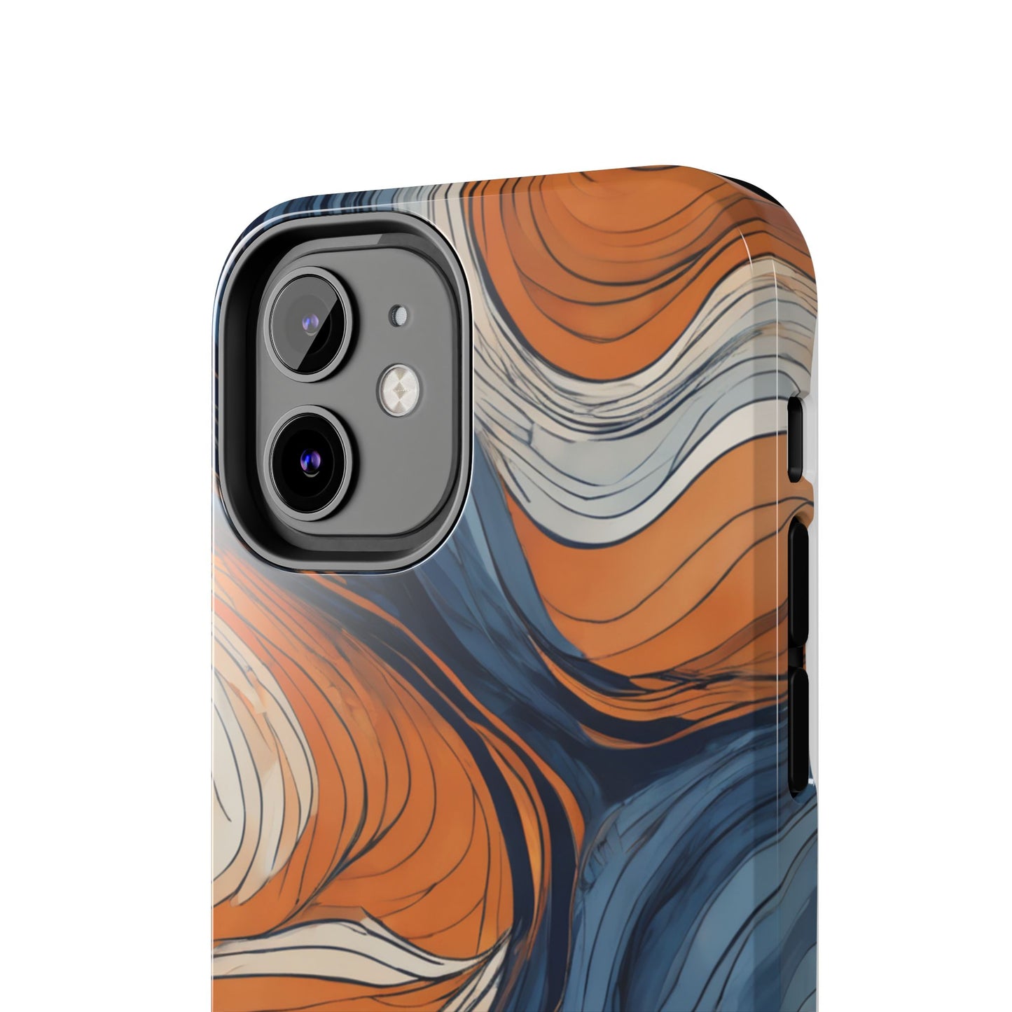 Artistic Tough Phone Case - Vibrant Abstract Waves Design - for iPhone
