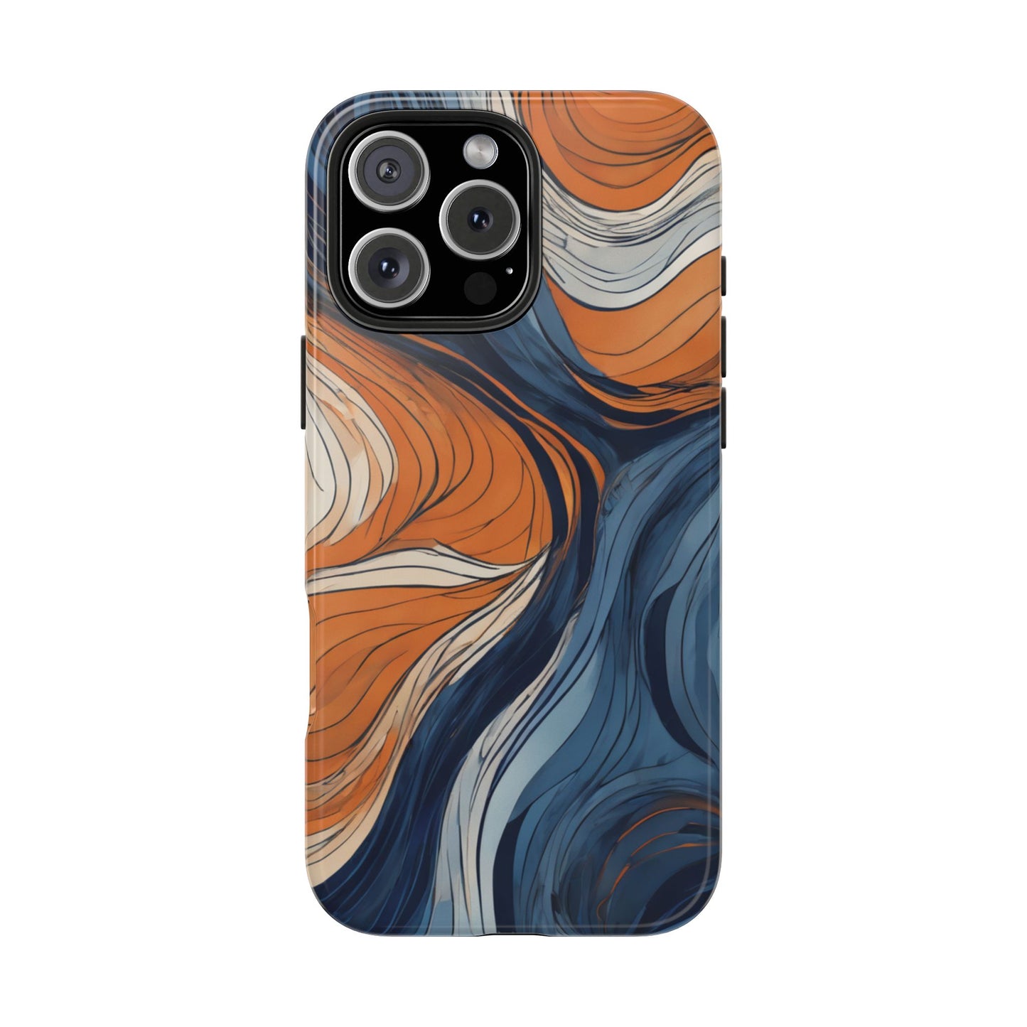 Artistic Tough Phone Case - Vibrant Abstract Waves Design - for iPhone