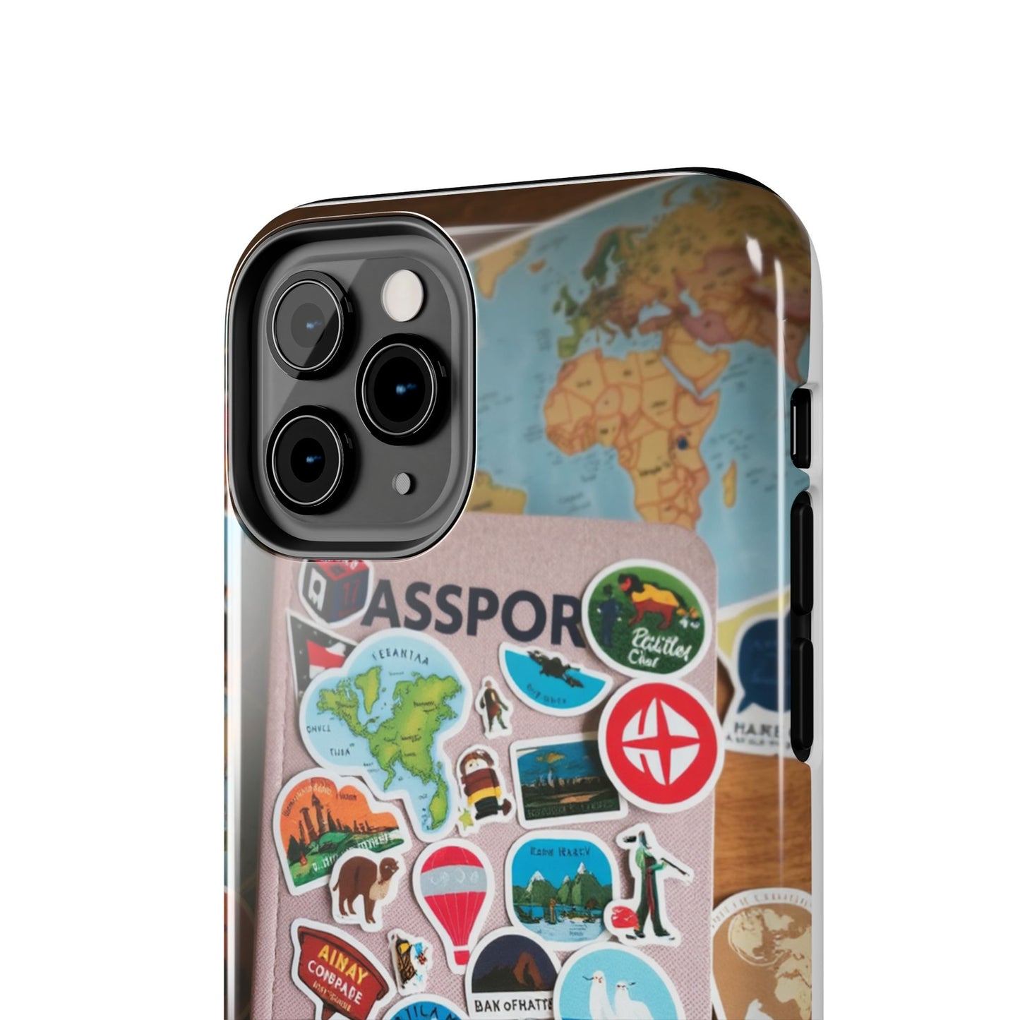 Adventure Stickers Phone Case - Tough Protection for Travel Lovers