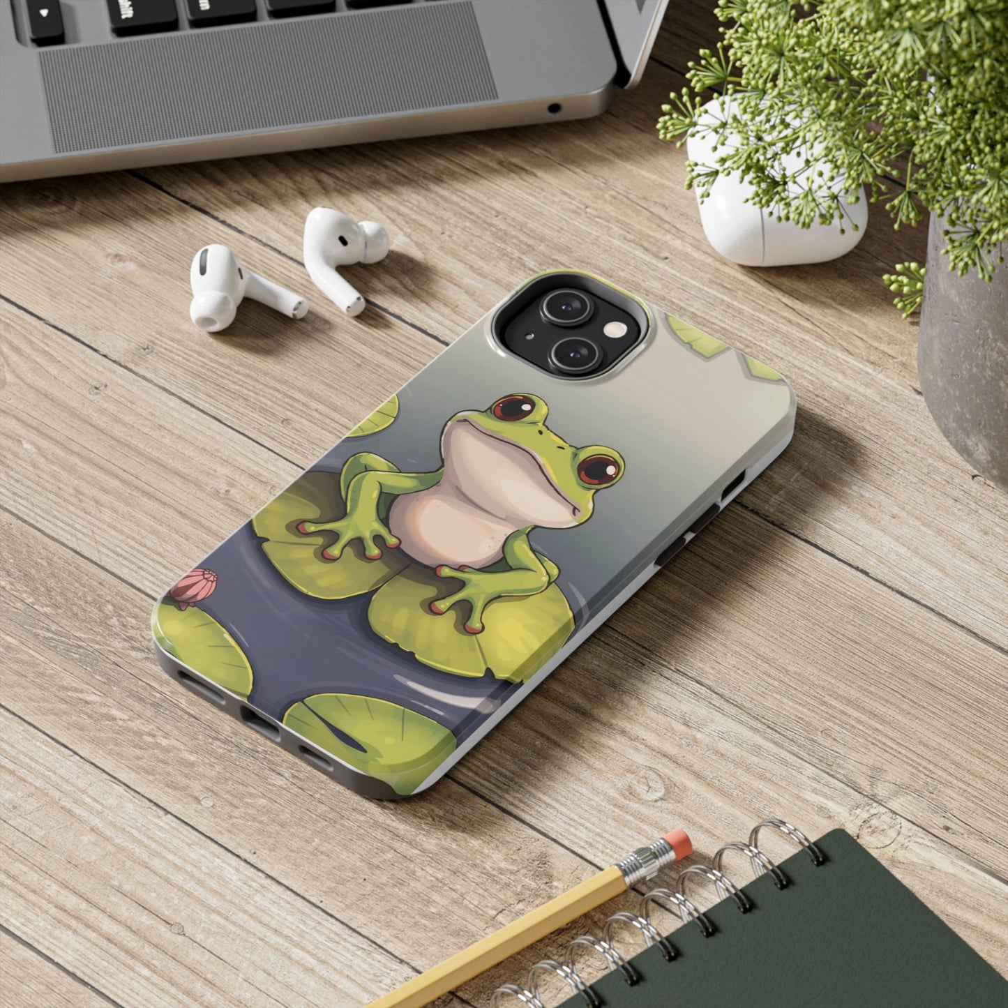 Cute Frog Tough Phone Case - Durable Protection with Nature Vibe