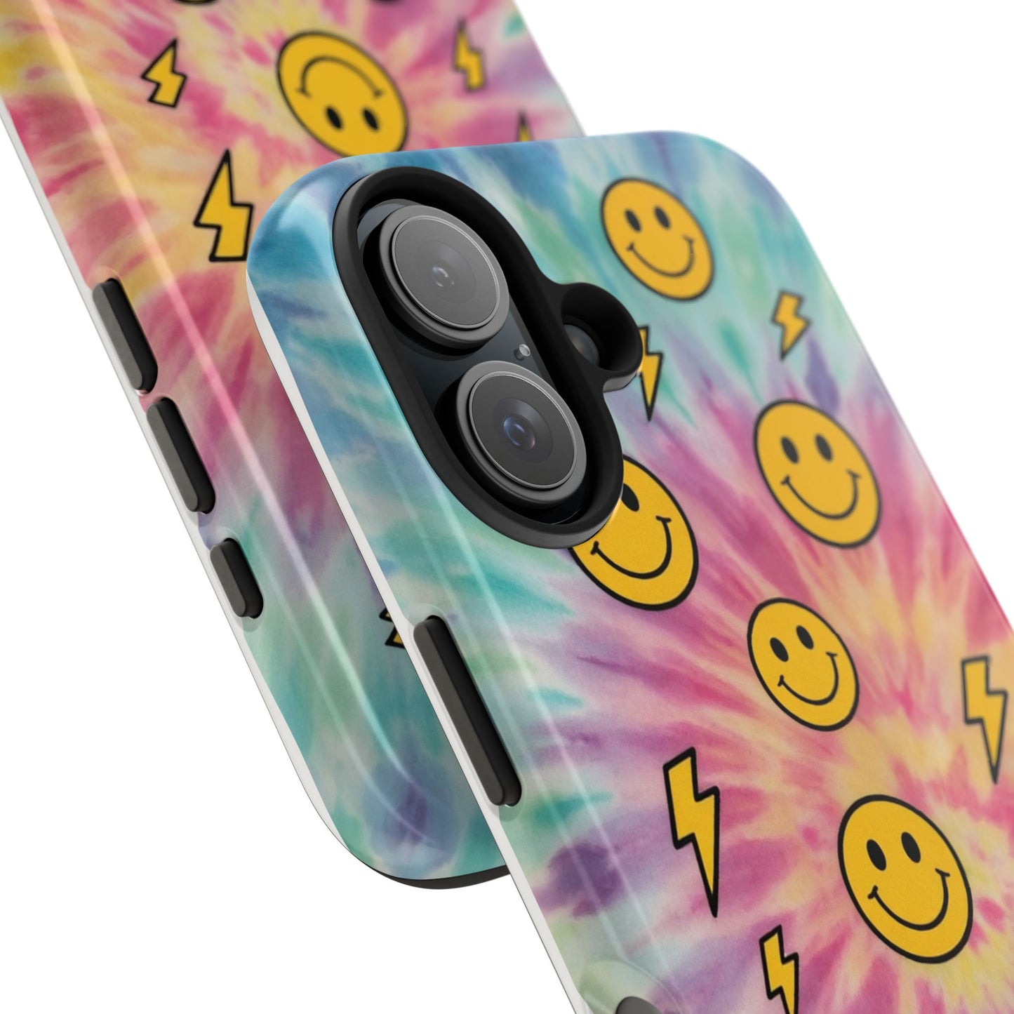 Colorful Smiley Lightning Tough Phone Case - Fun & Durable