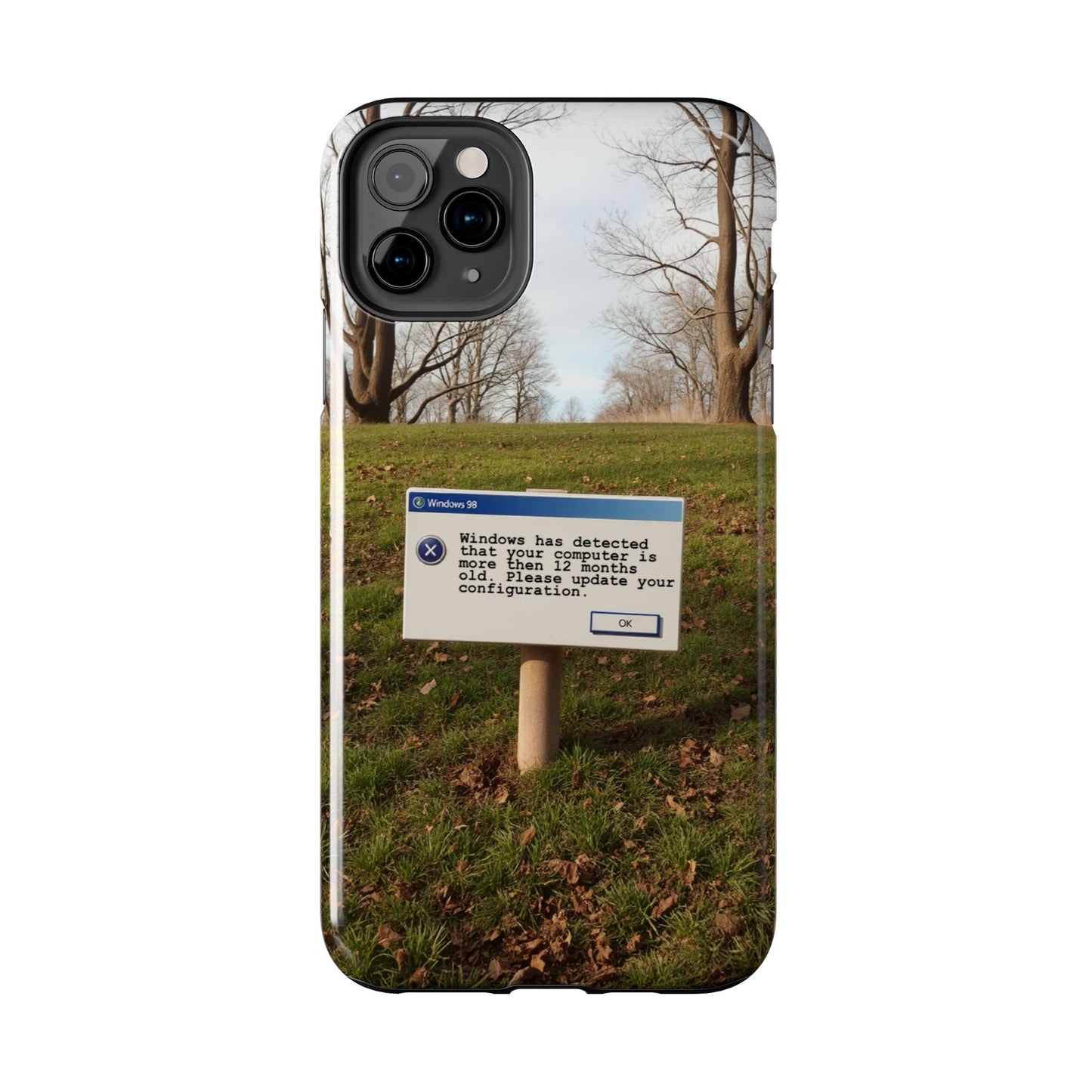 Durable Phone Case with Windows 98 Error Message Design - Perfect Gift for Tech Lovers
