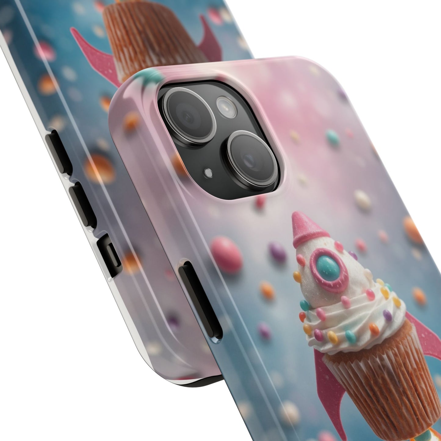 Whimsical Rocket Cupcake Phone Case - Fun Protective Case for Kids and Teens