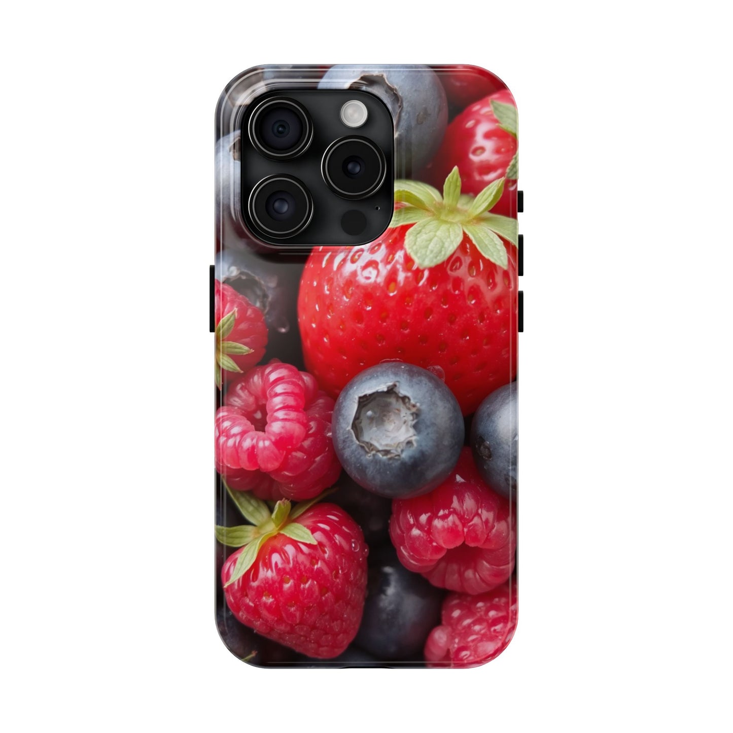 Fruit-Themed Tough Phone Case - Berry Burst Design
