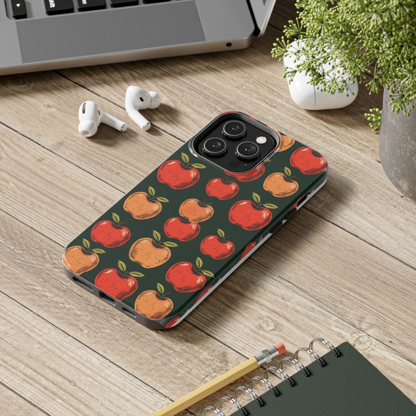 Apple Retro Pattern Tough Phone Case - Durable, Stylish, and Protective for Everyday Use - for iPhone