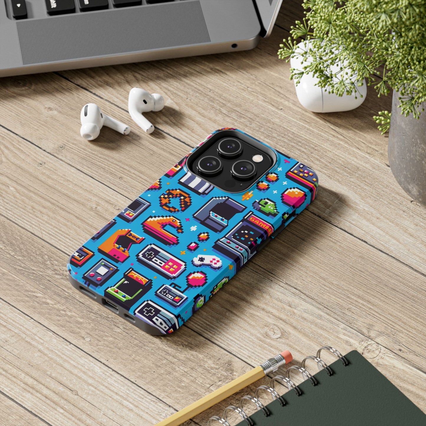 Retro Gaming Tough Phone Case - Pixel Art Design for Gamers - for iPhone