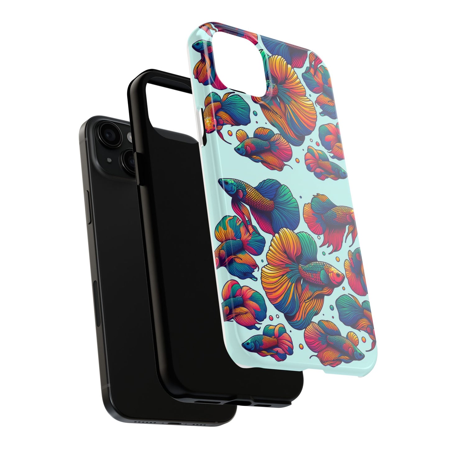 Colorful Fish Pattern Tough Phone Case - Aquatic Lovers - for iPhone