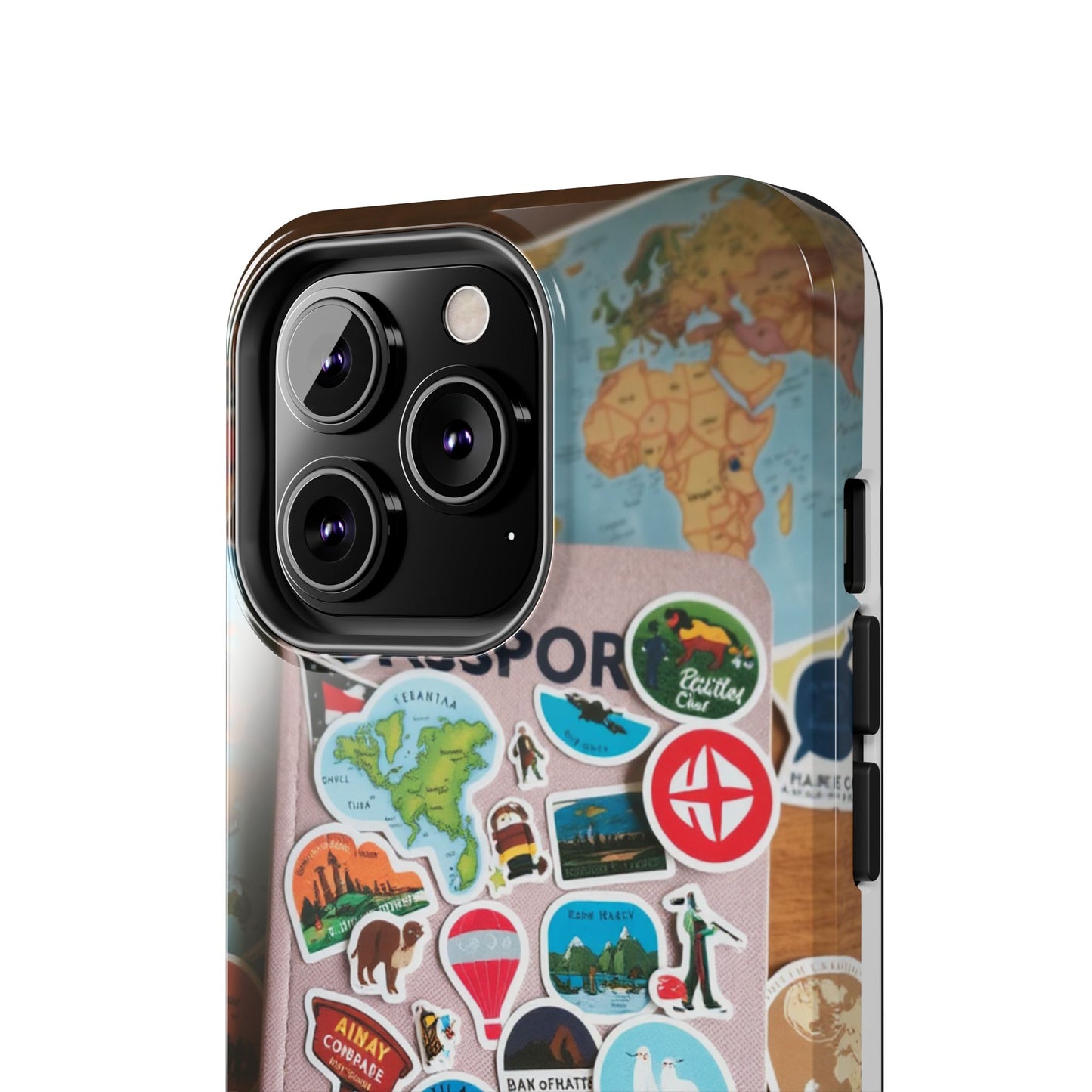 Adventure Stickers Phone Case - Tough Protection for Travel Lovers