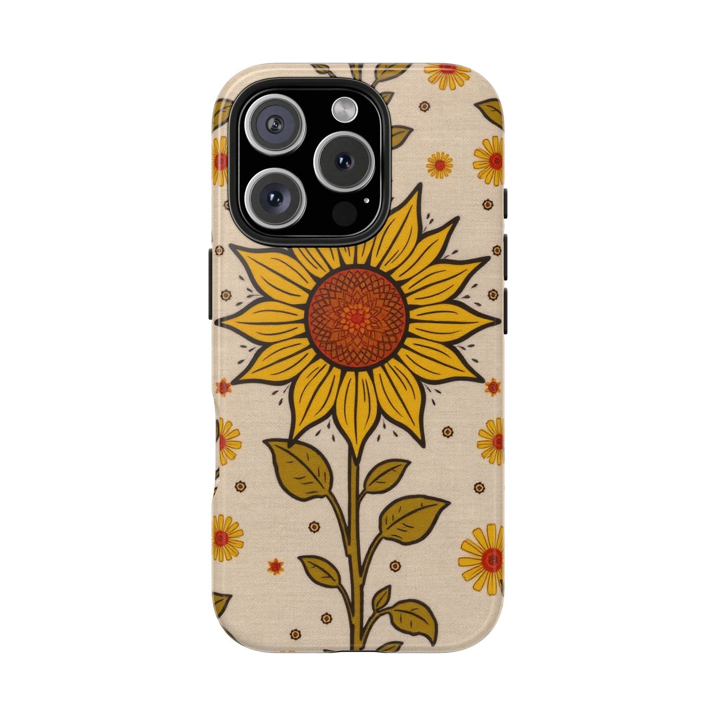 Bright Sunflower Origins Tough Phone Case - Floral Design for Nature Lovers - for iPhone