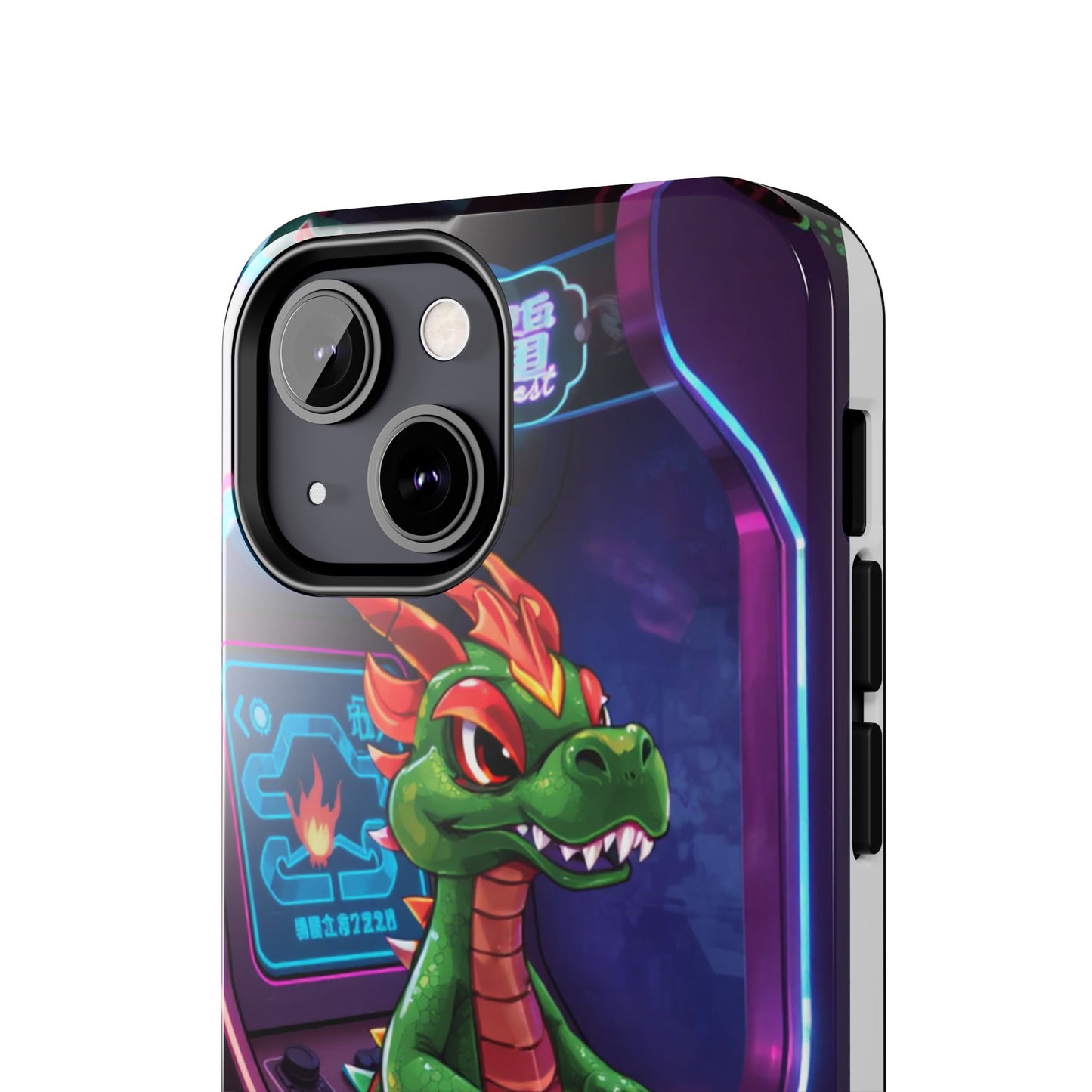 Retro Gamer Tough Phone Case with Dragon Design