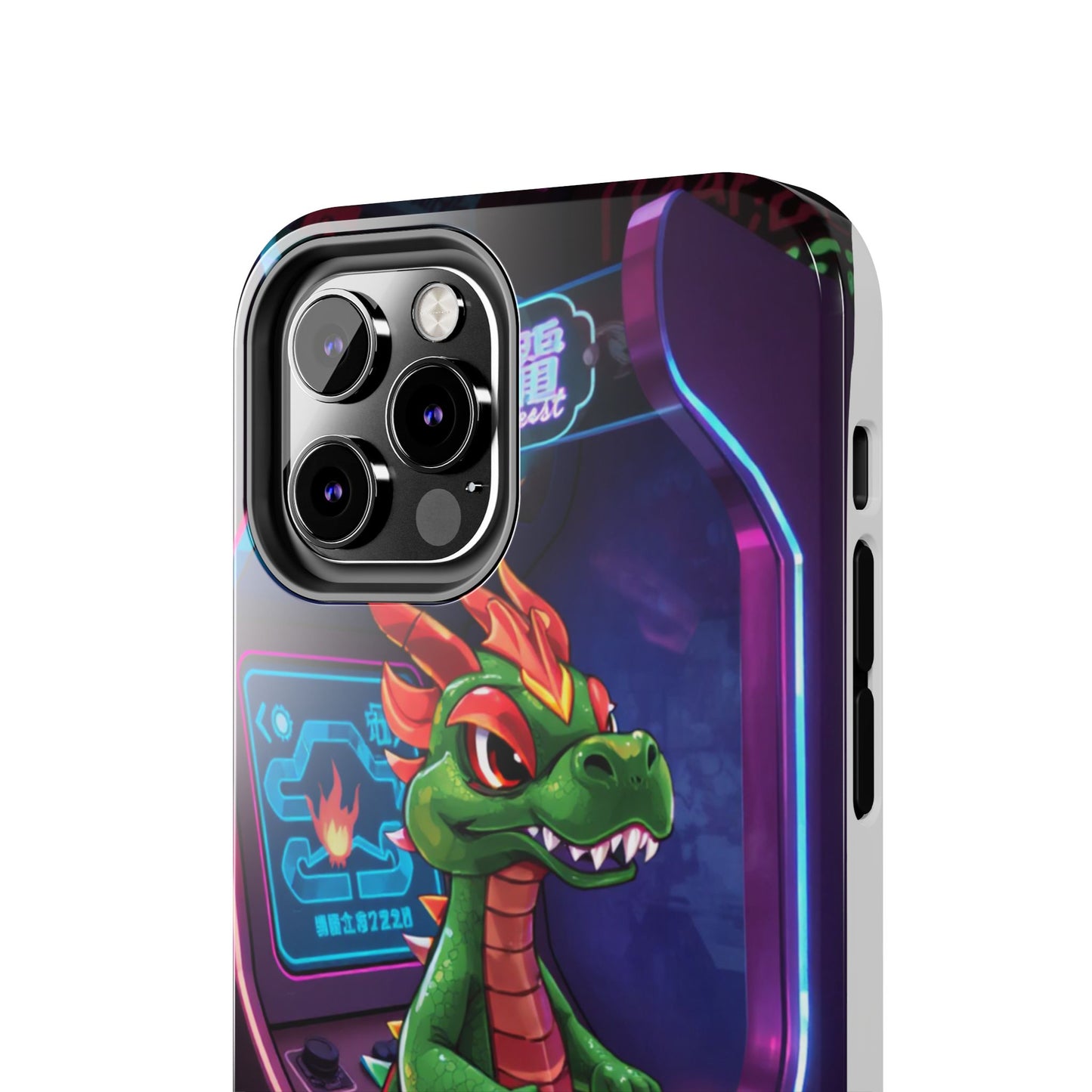 Retro Gamer Tough Phone Case with Dragon Design