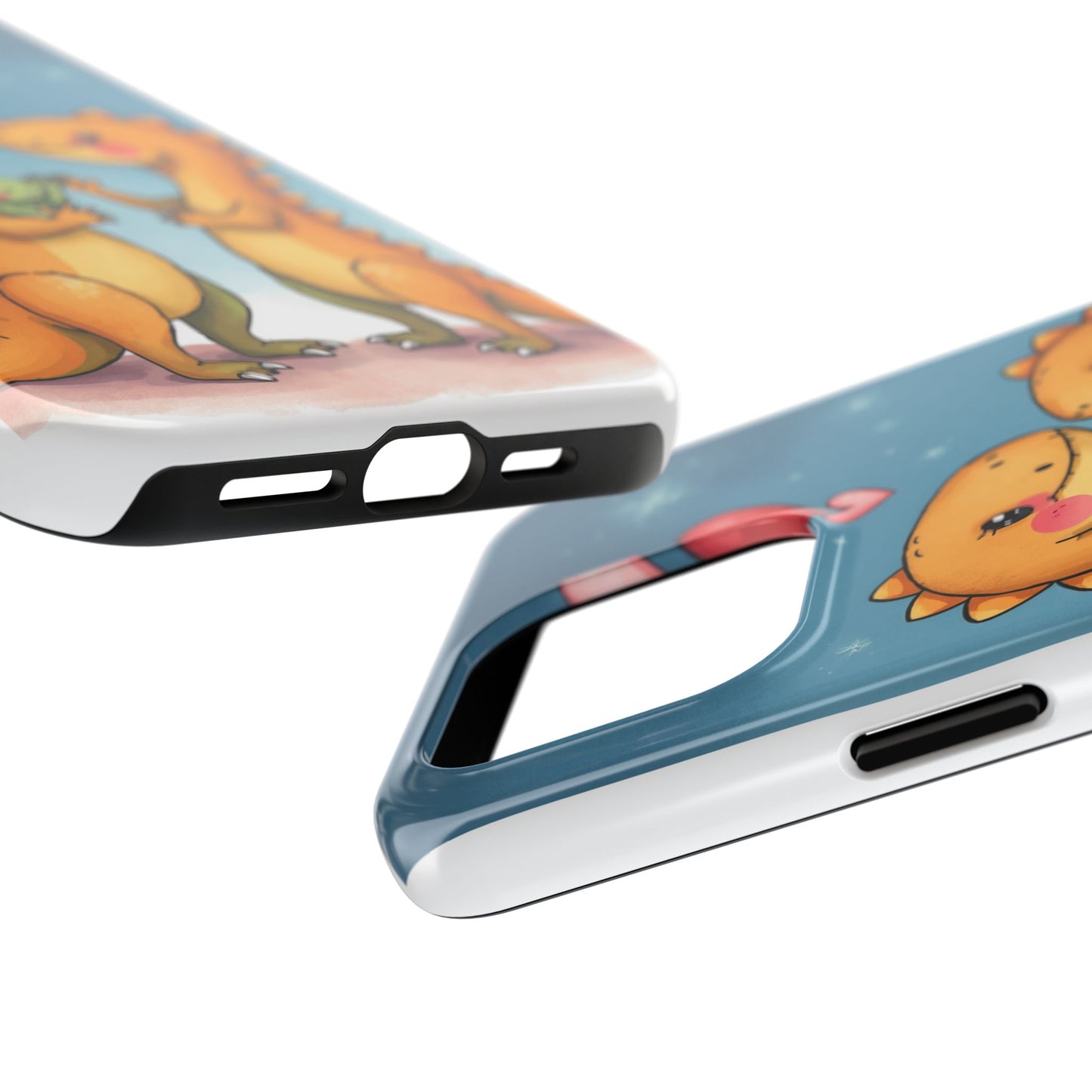 Dino Love Tough Phone Case - Cute & Durable Design for Kids & Parents