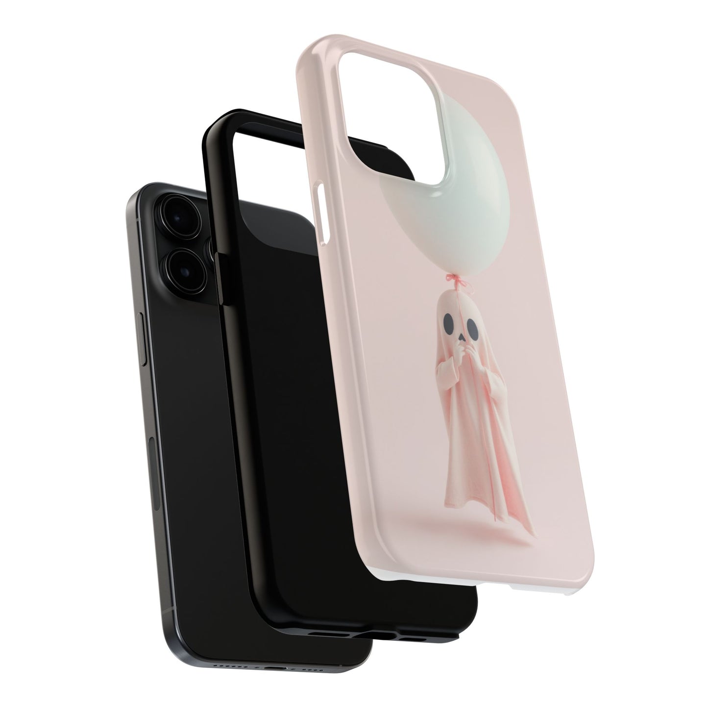 Cute Ghost Phone Case with Balloon - Tough Protection for Spooky Vibes