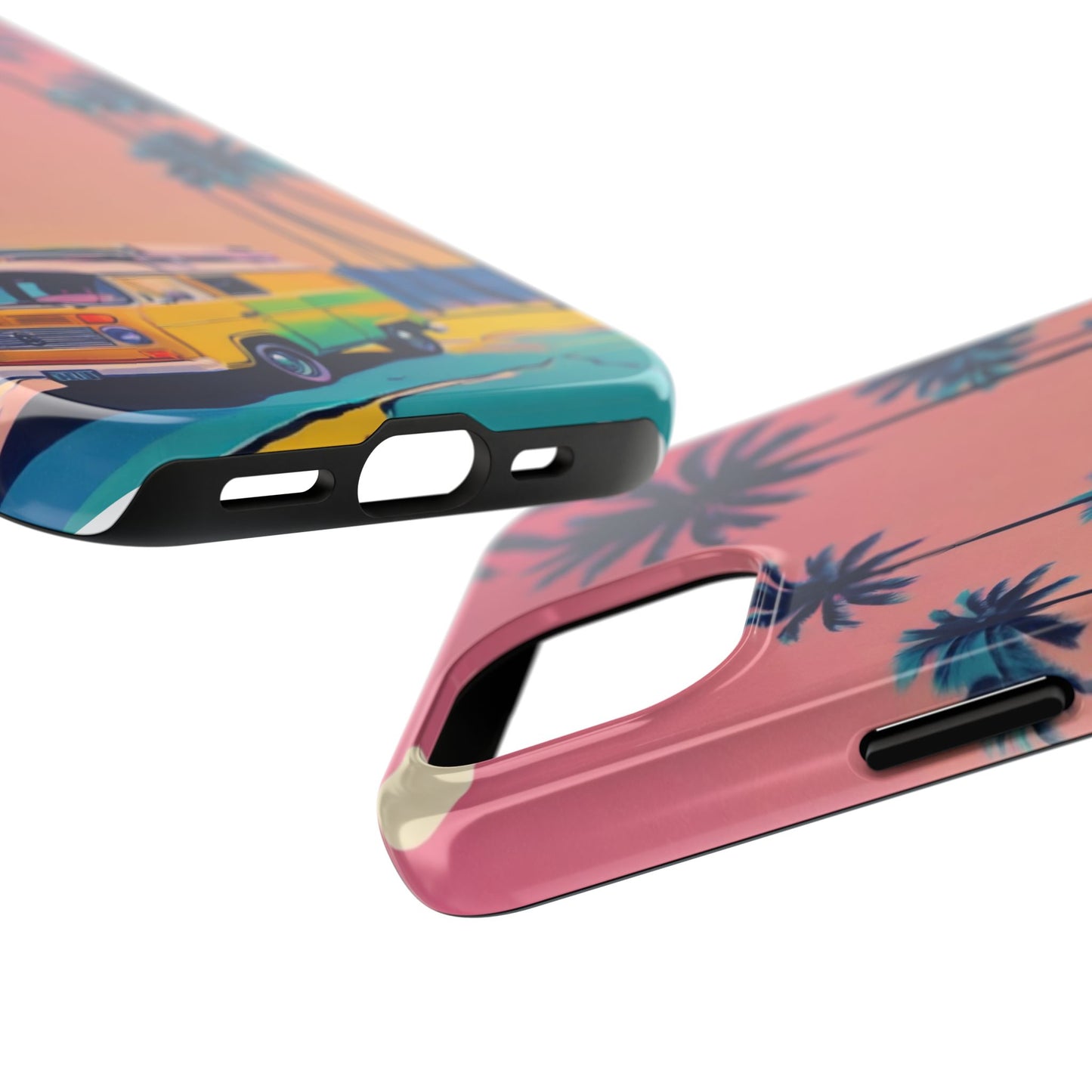Tropical Beach Vibe Tough Phone Case - Vintage Van Design - for iPhone