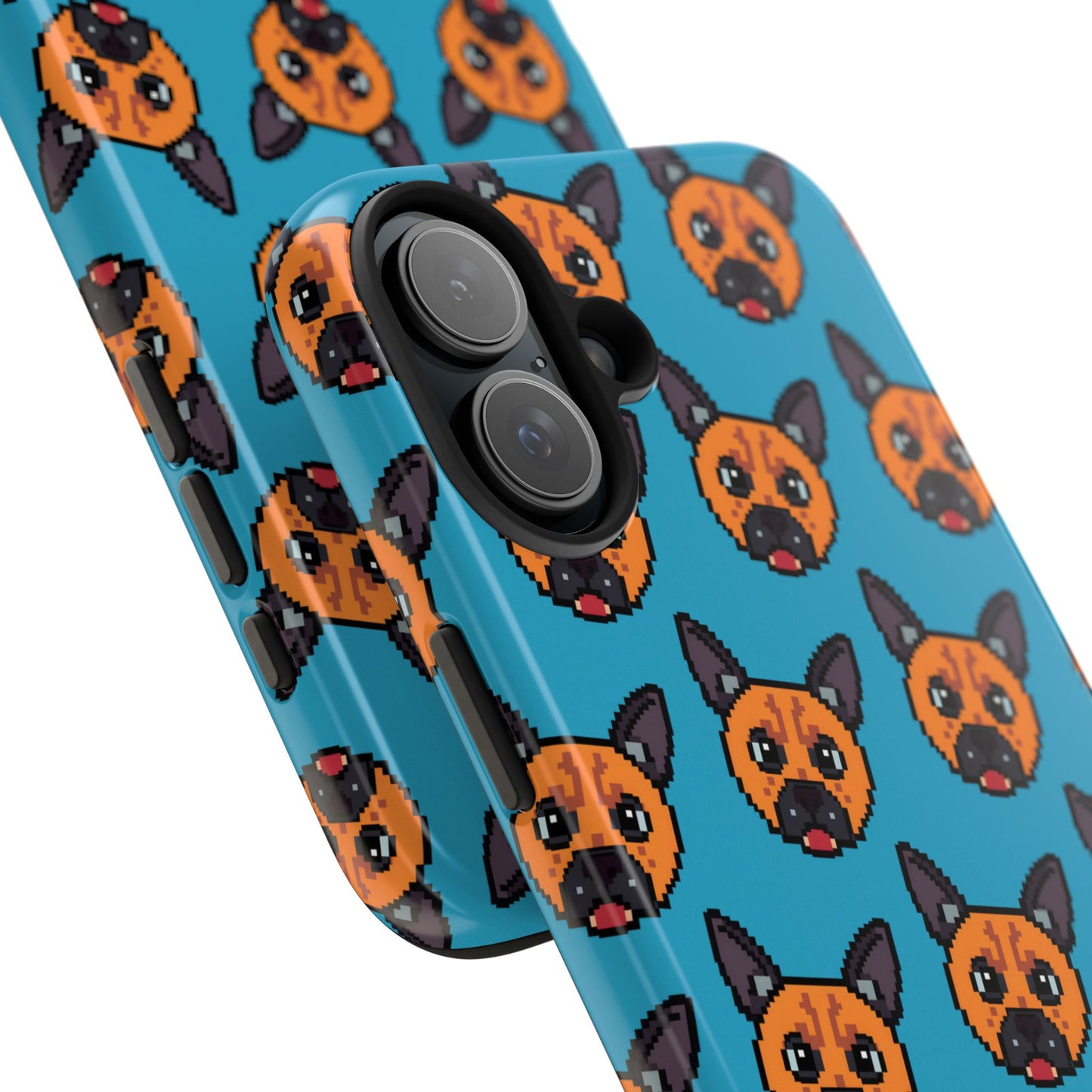 Cute Orange Dog Pixel Art Pattern Tough Phone Case - Fun & Durable Protection - for iPhone