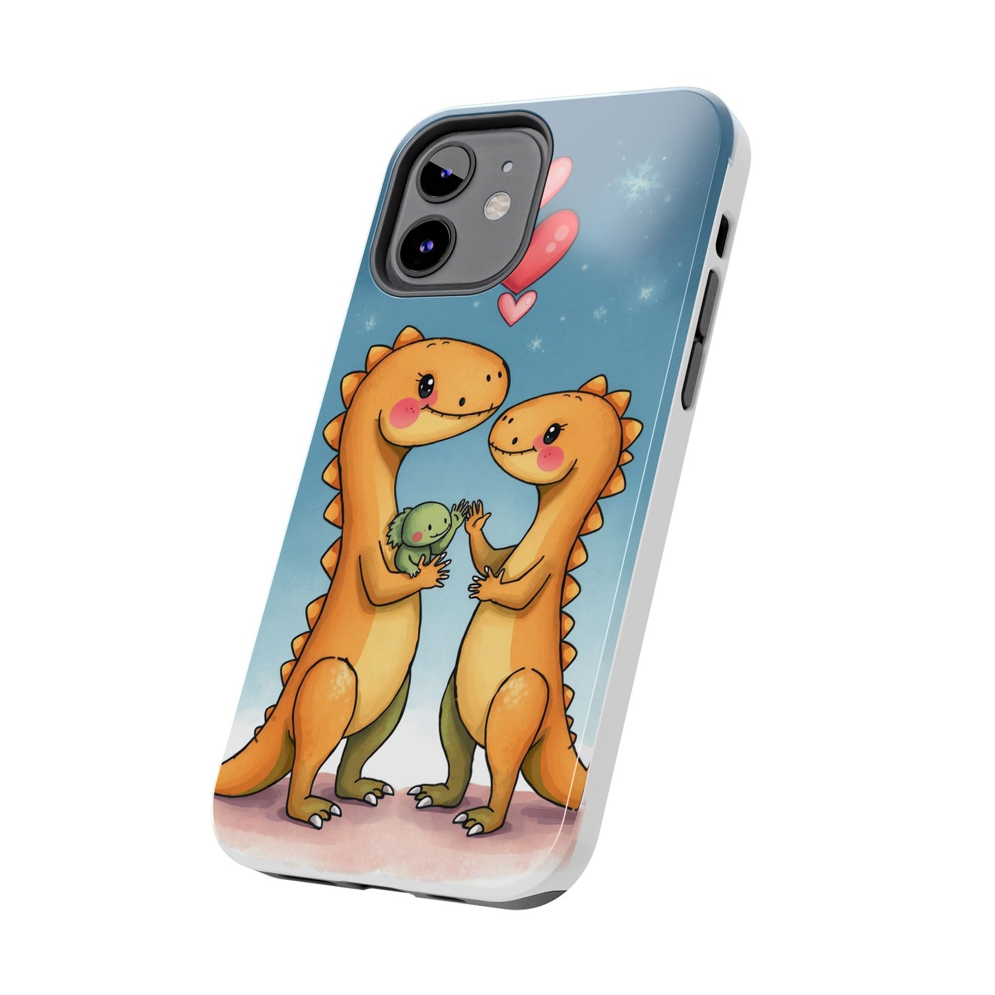 Dino Love Tough Phone Case - Cute & Durable Design for Kids & Parents